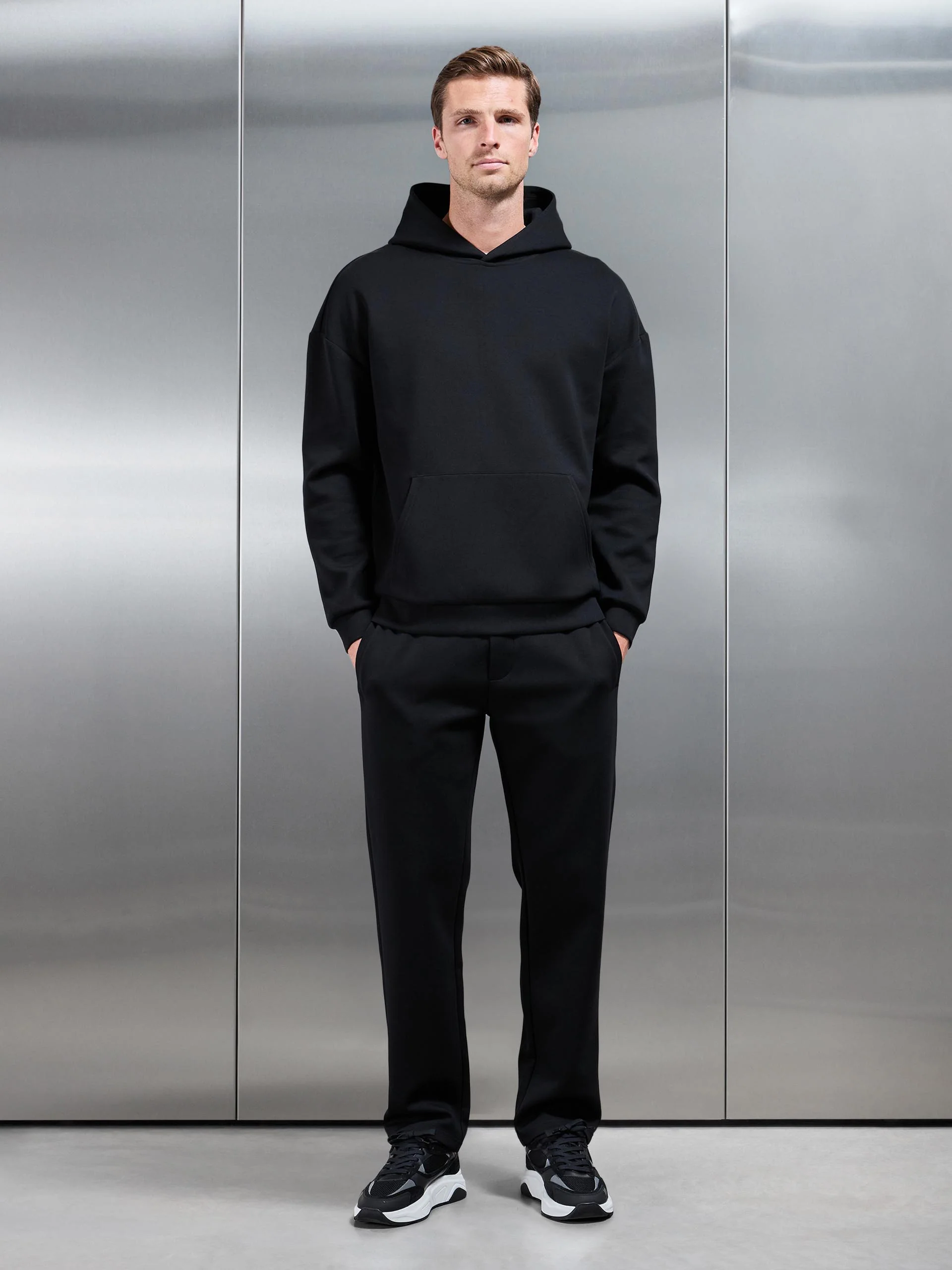 Interlock Jersey Straight Leg Jogger in Black - Image 2
