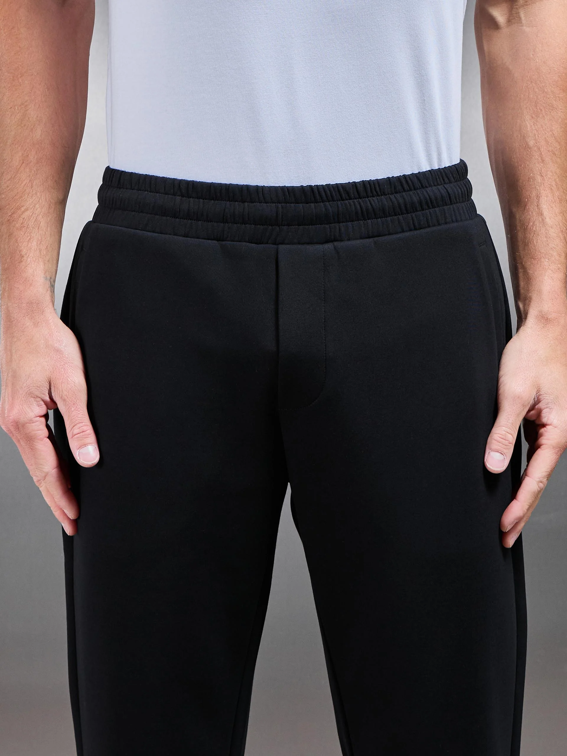 Interlock Jersey Straight Leg Jogger in Black - Image 4