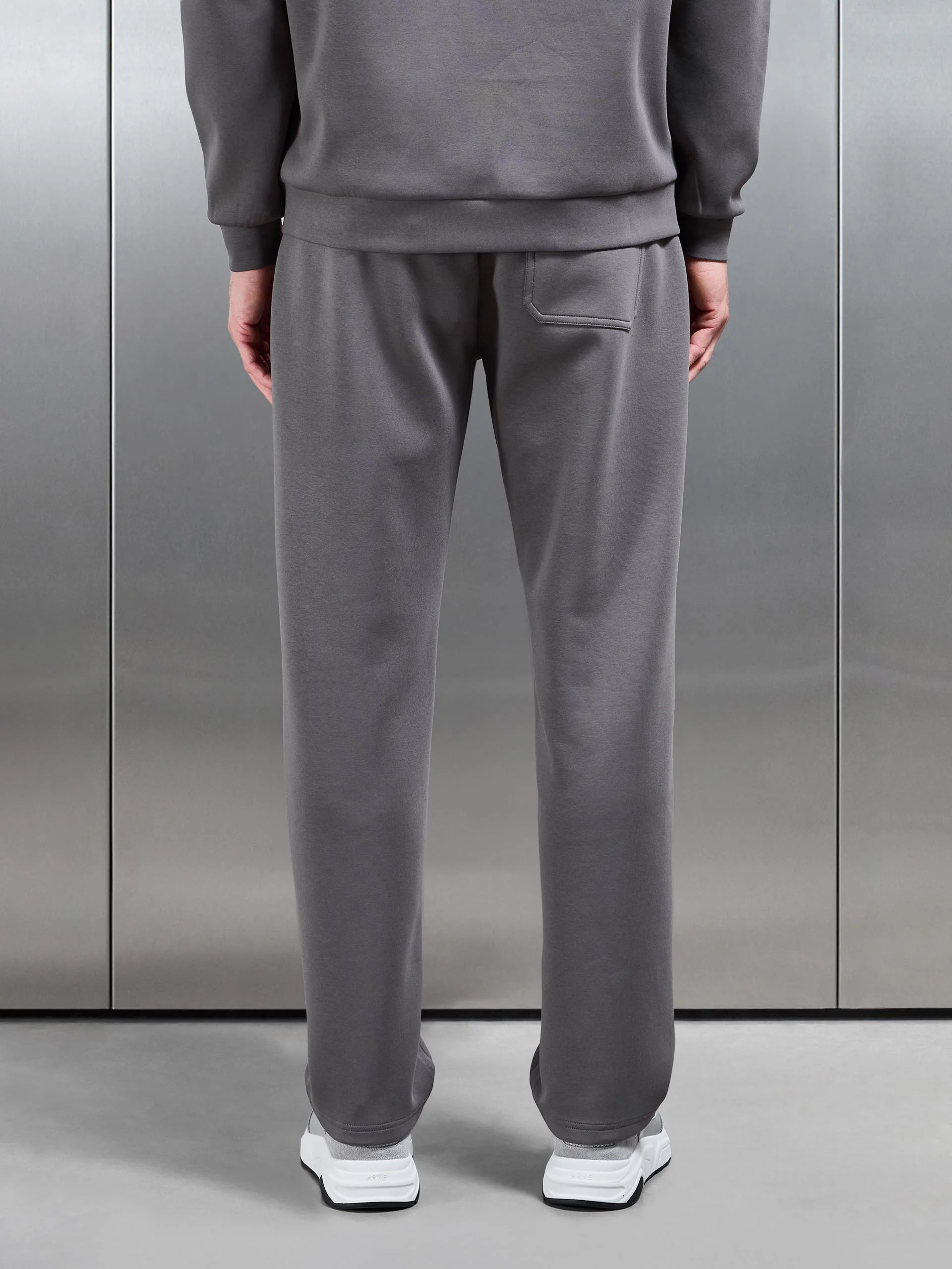 Interlock Jersey Straight Leg Jogger in Charcoal - Image 3