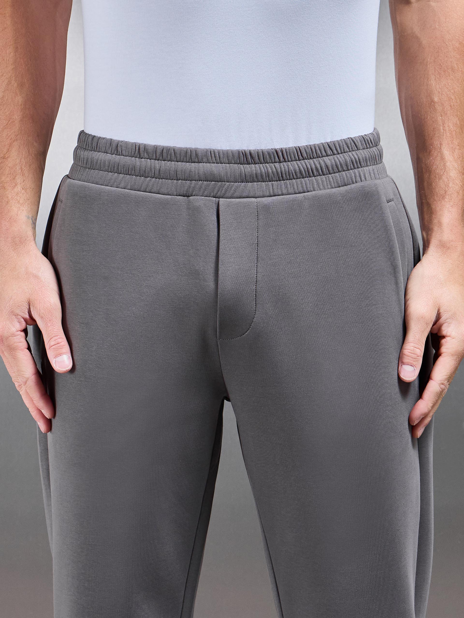 Interlock Jersey Straight Leg Jogger in Charcoal - Image 4
