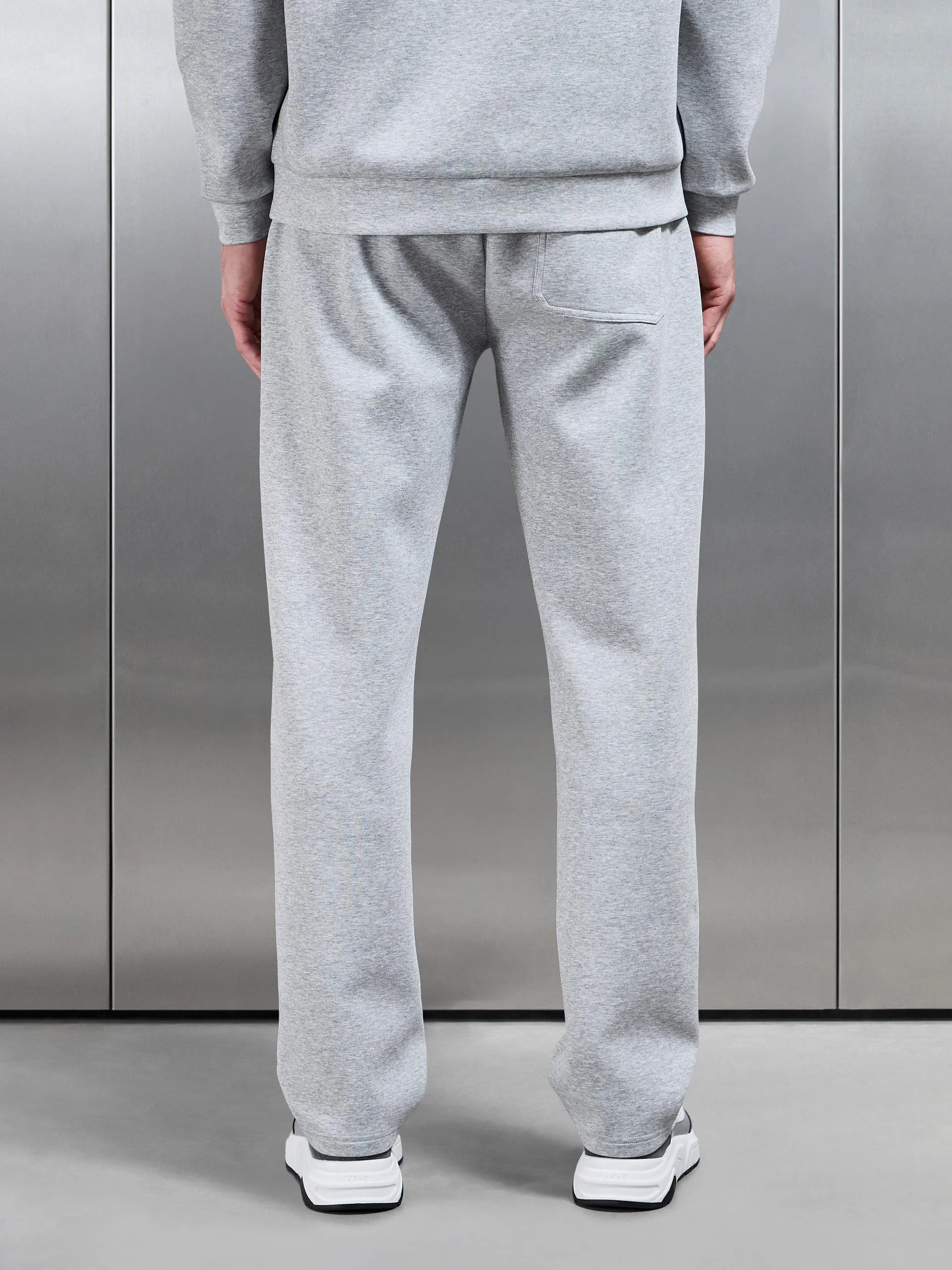 Interlock Jersey Straight Leg Jogger in Marl Grey - Image 4