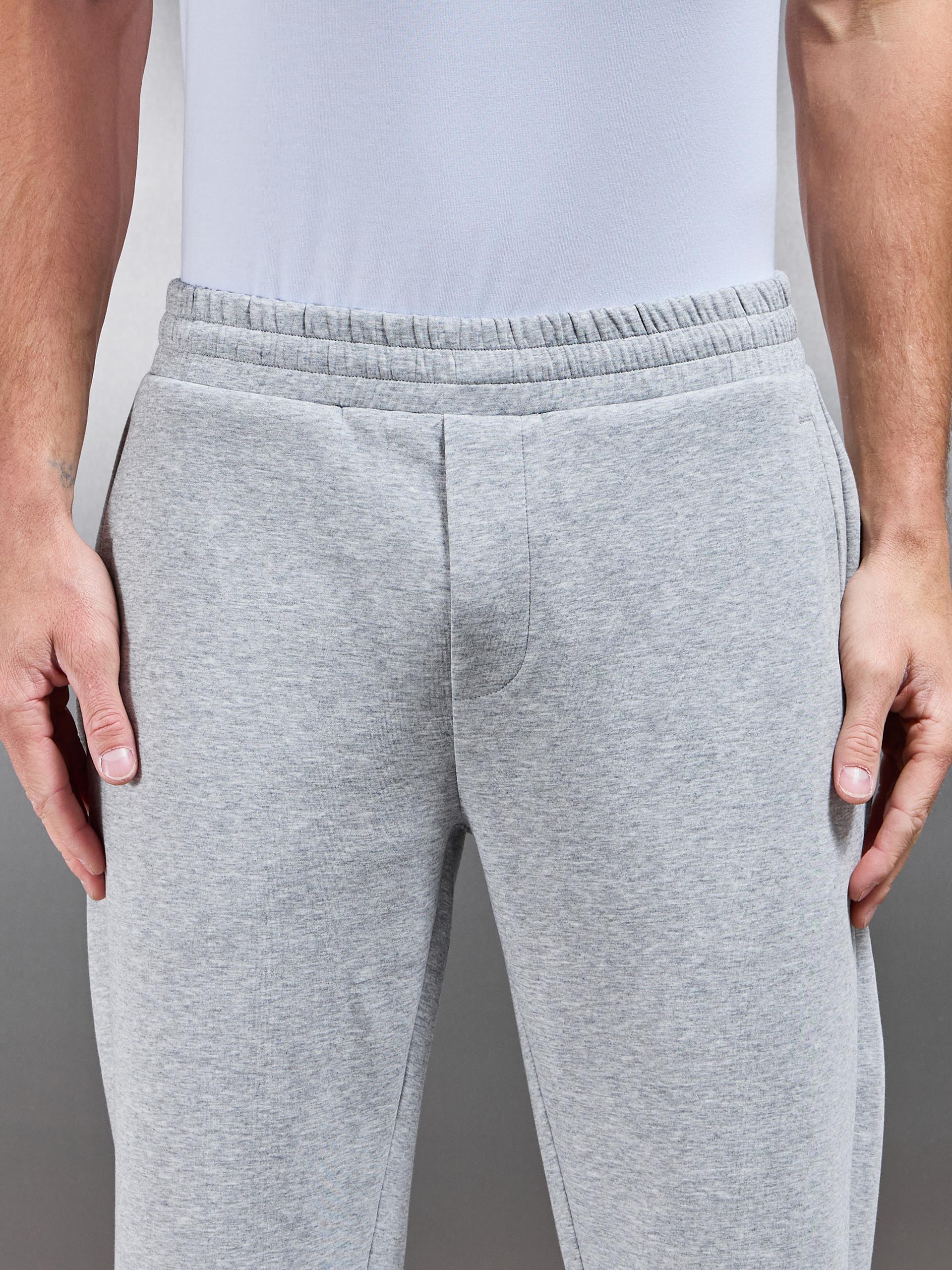 Interlock Jersey Straight Leg Jogger in Marl Grey - Image 5