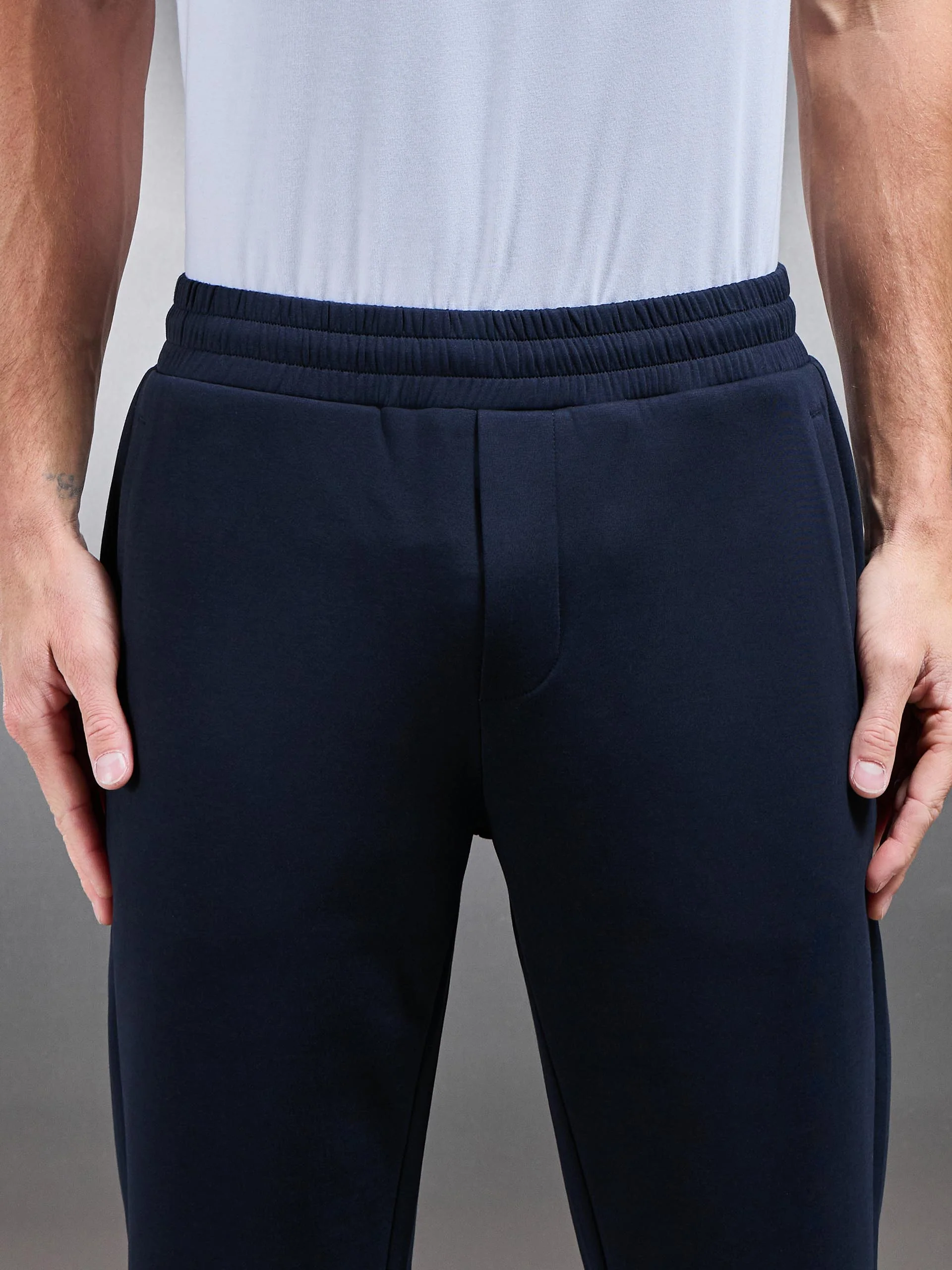 Interlock Jersey Straight Leg Jogger in Navy - Image 4