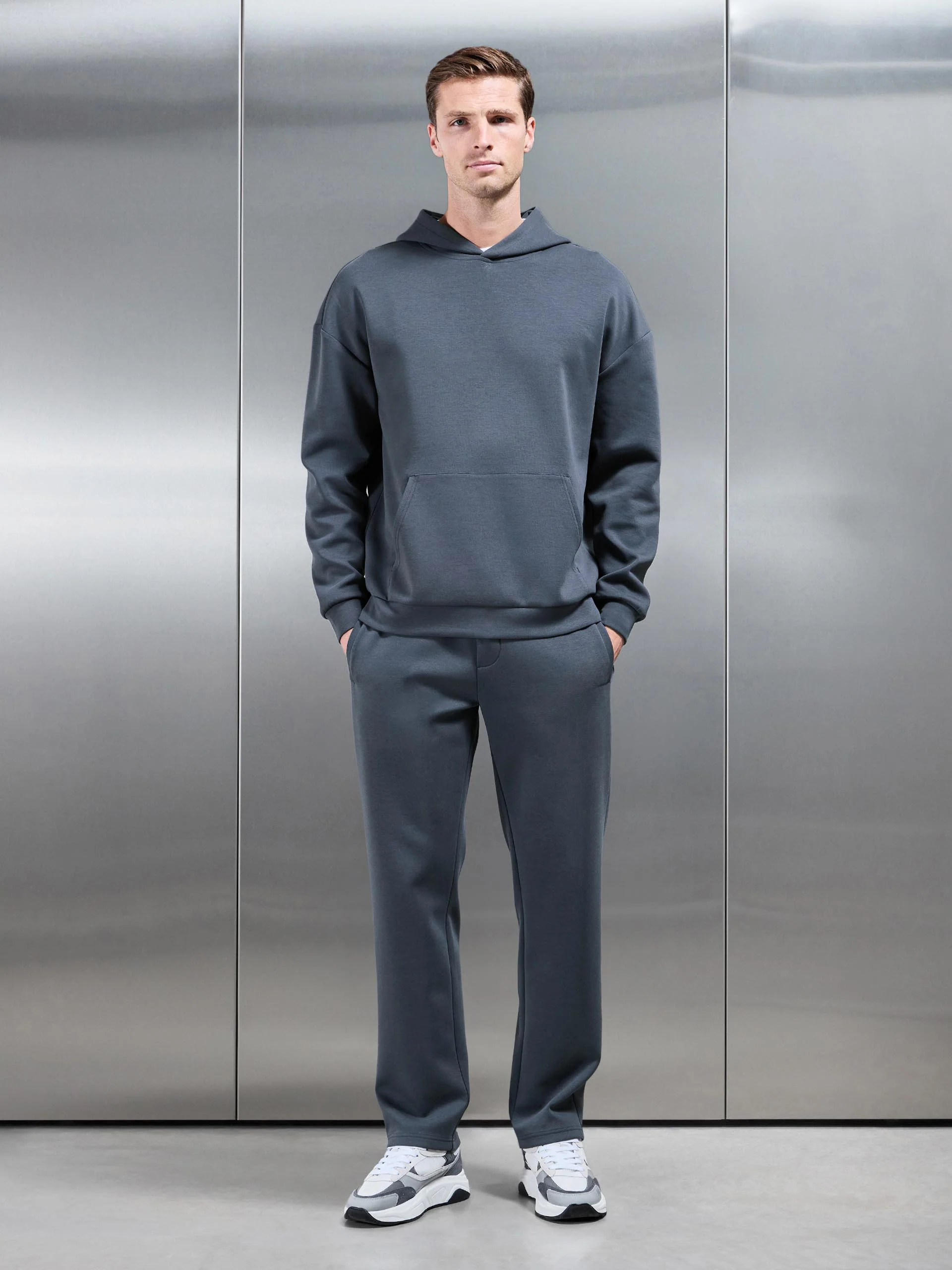 Interlock Jersey Straight Leg Jogger in Slate Blue - Image 2