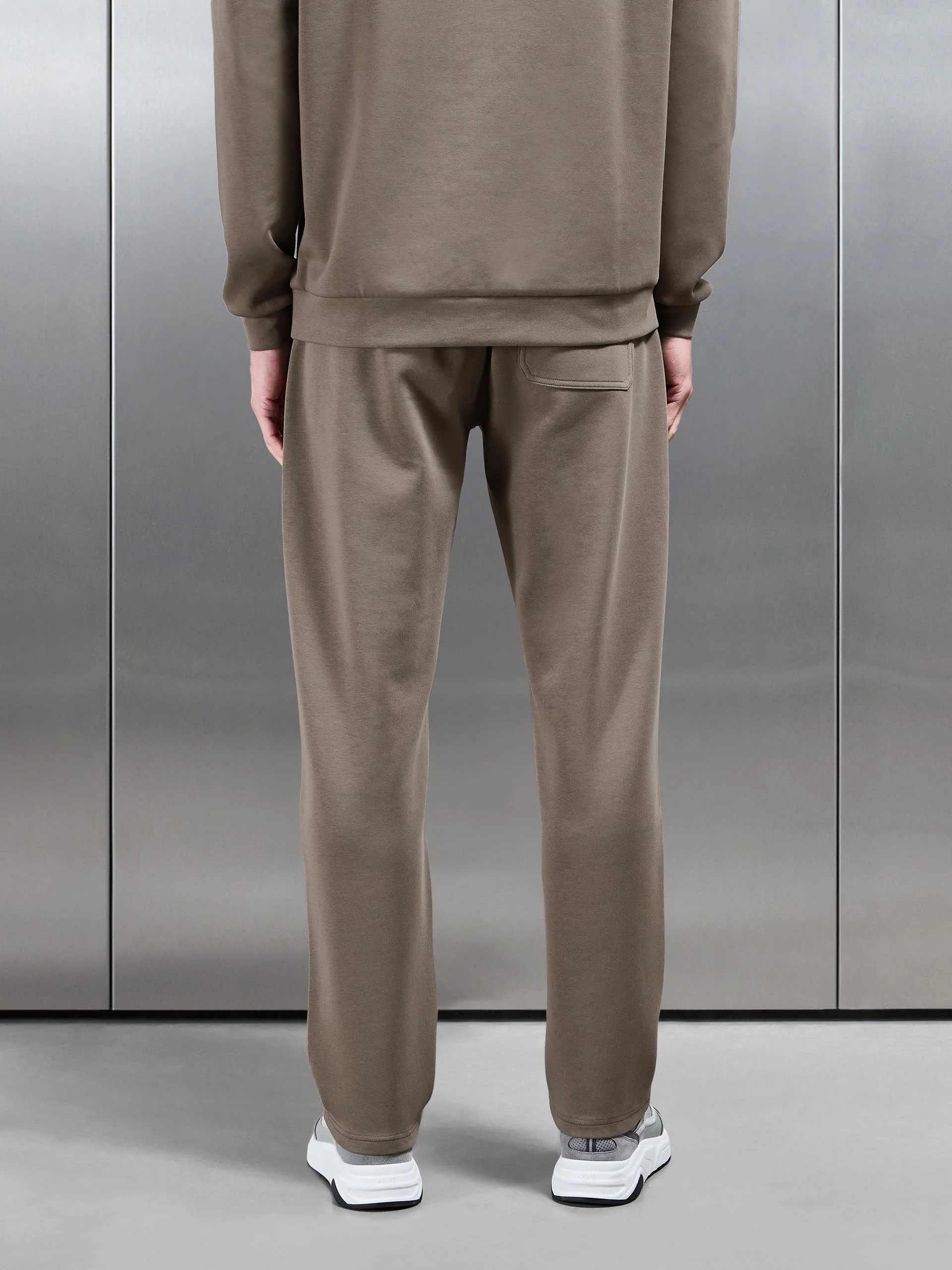 Interlock Jersey Straight Leg Jogger in Taupe - Image 4