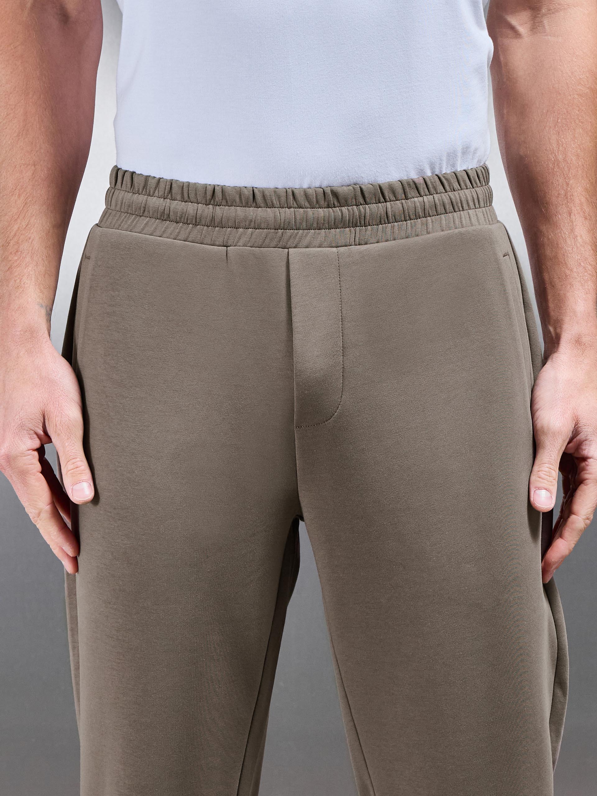 Interlock Jersey Straight Leg Jogger in Taupe - Image 5
