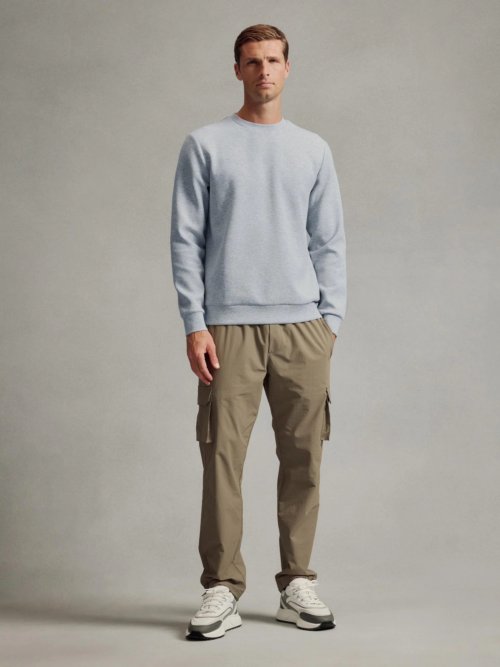 Interlock Jersey Sweatshirt in Marl Grey - Image 2