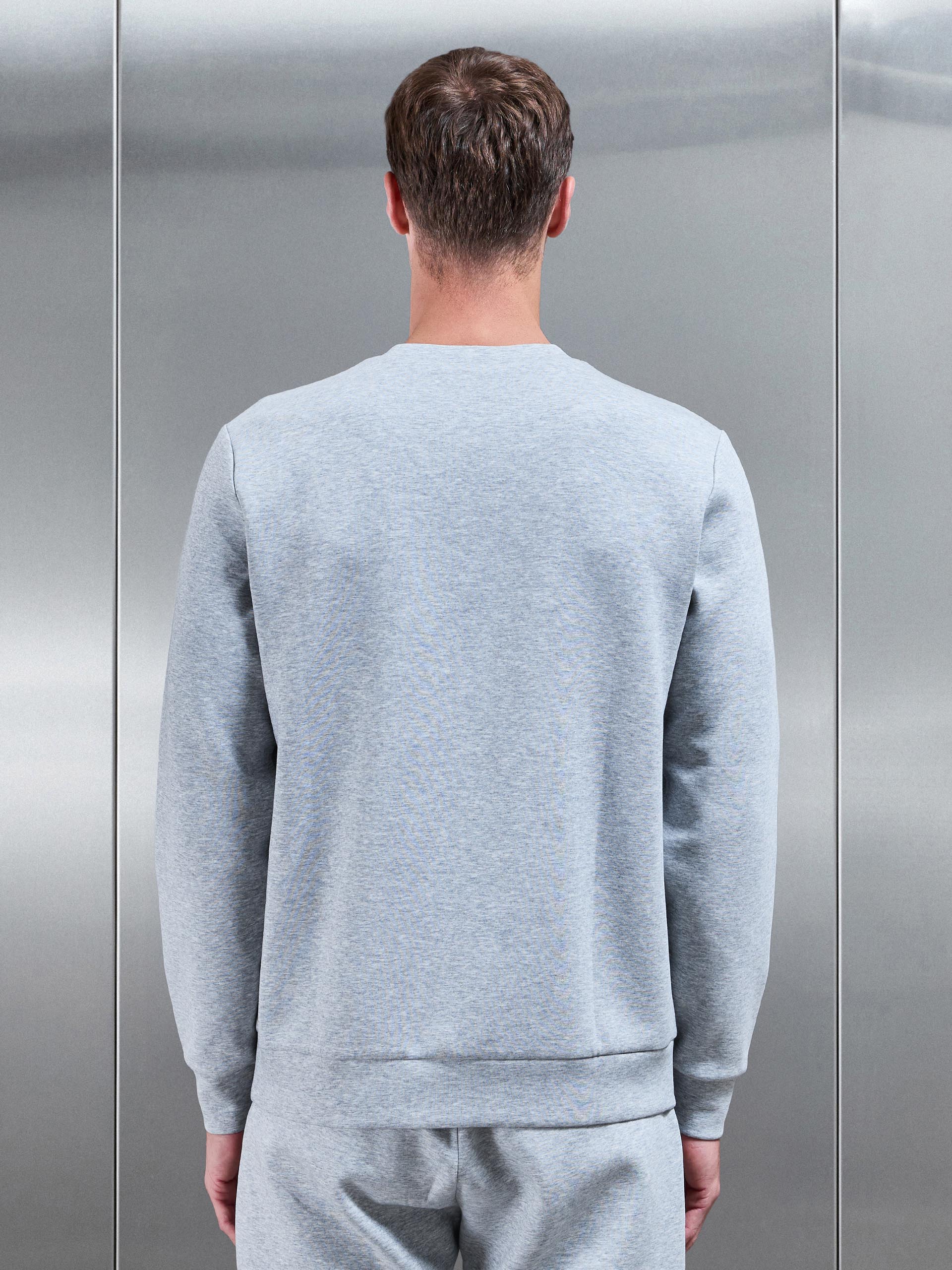 Interlock Jersey Sweatshirt in Marl Grey - Image 5