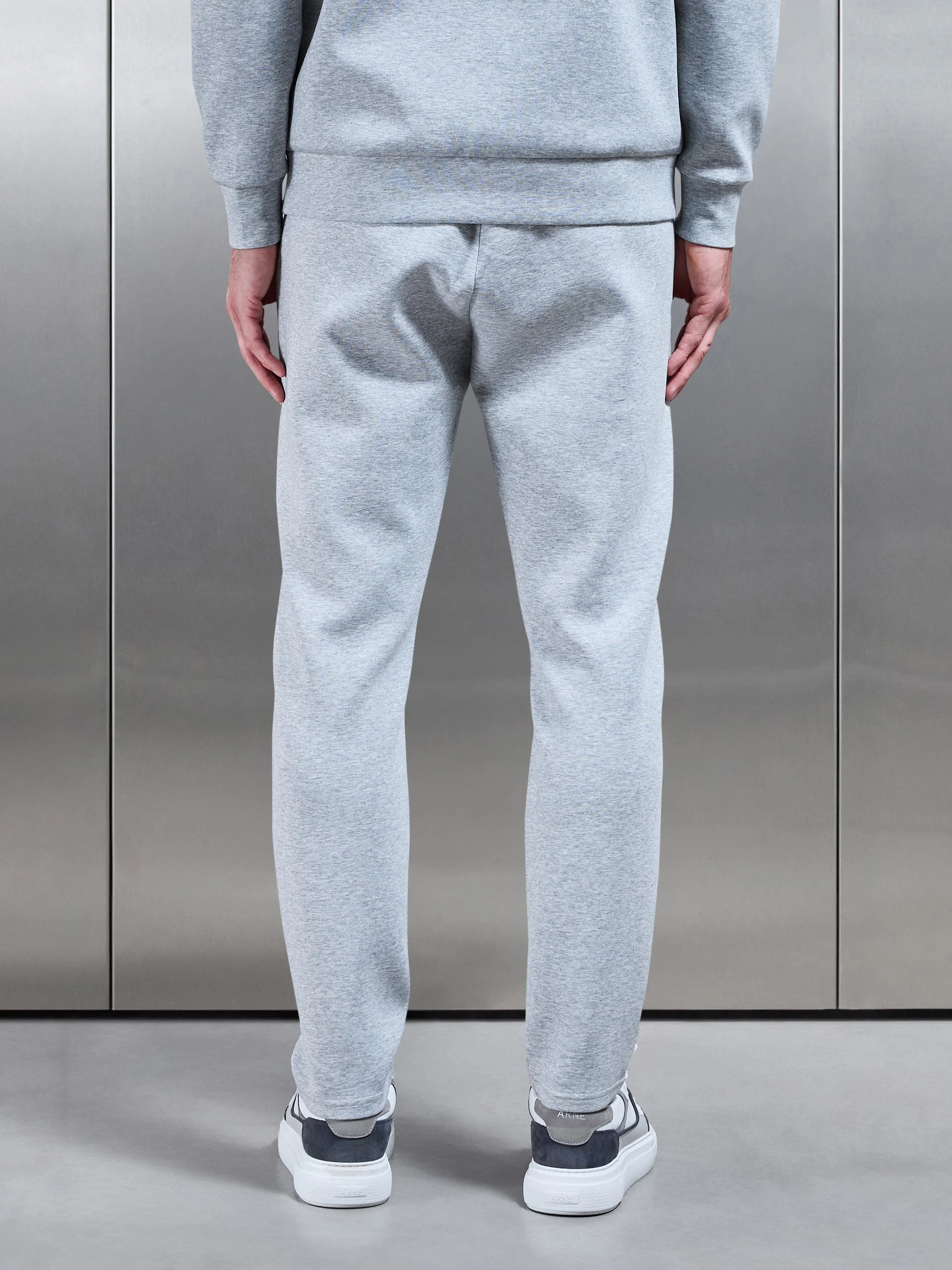 Interlock Jersey Tapered Jogger in Marl Grey - Image 3