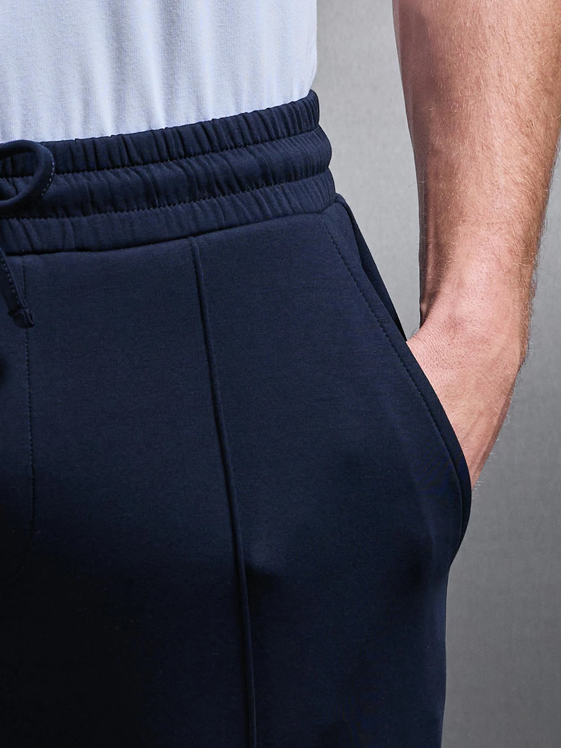 Interlock Jersey Tapered Jogger in Navy - Image 5