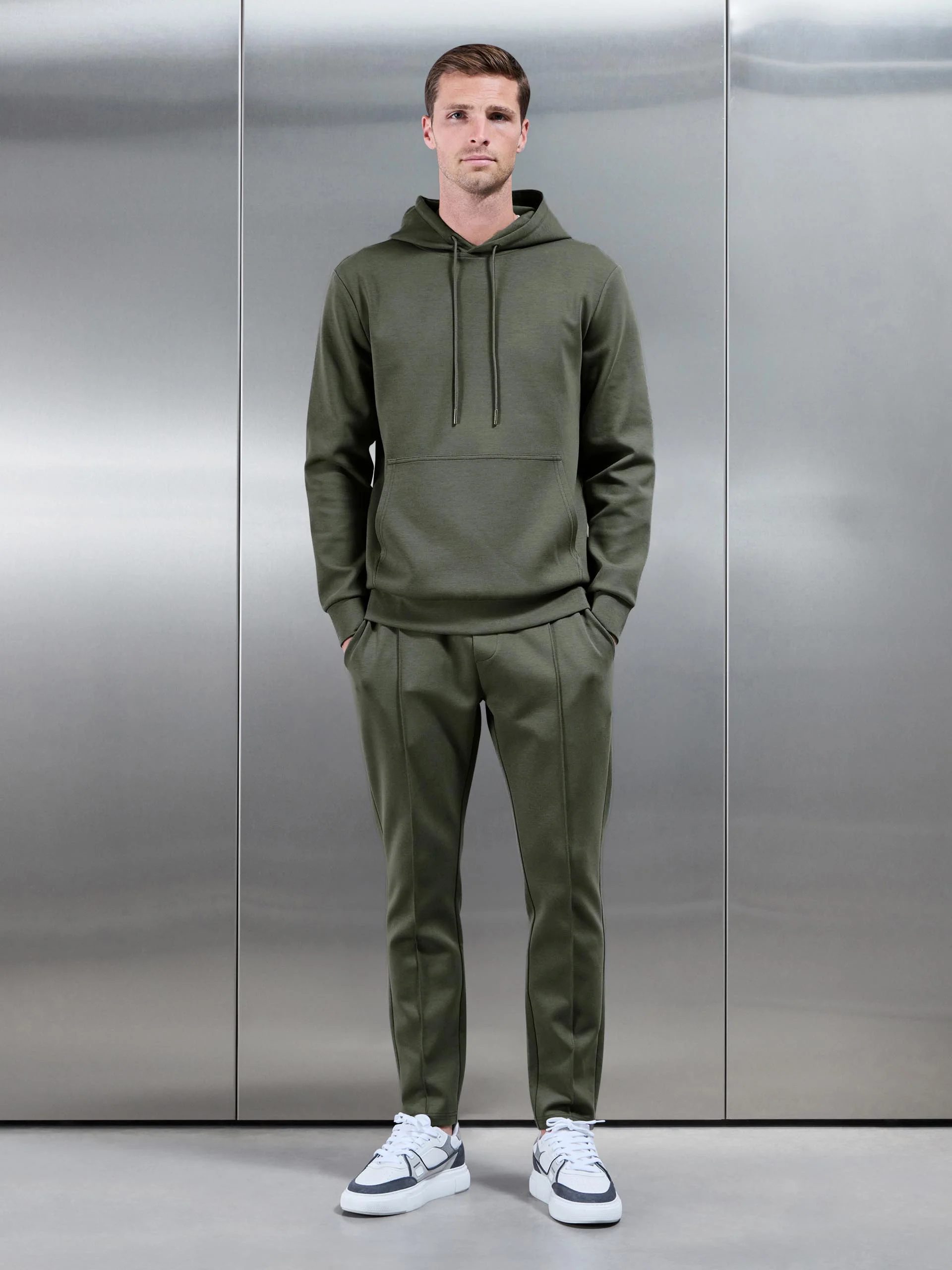 Interlock Jersey Tapered Jogger in Sage - Image 2