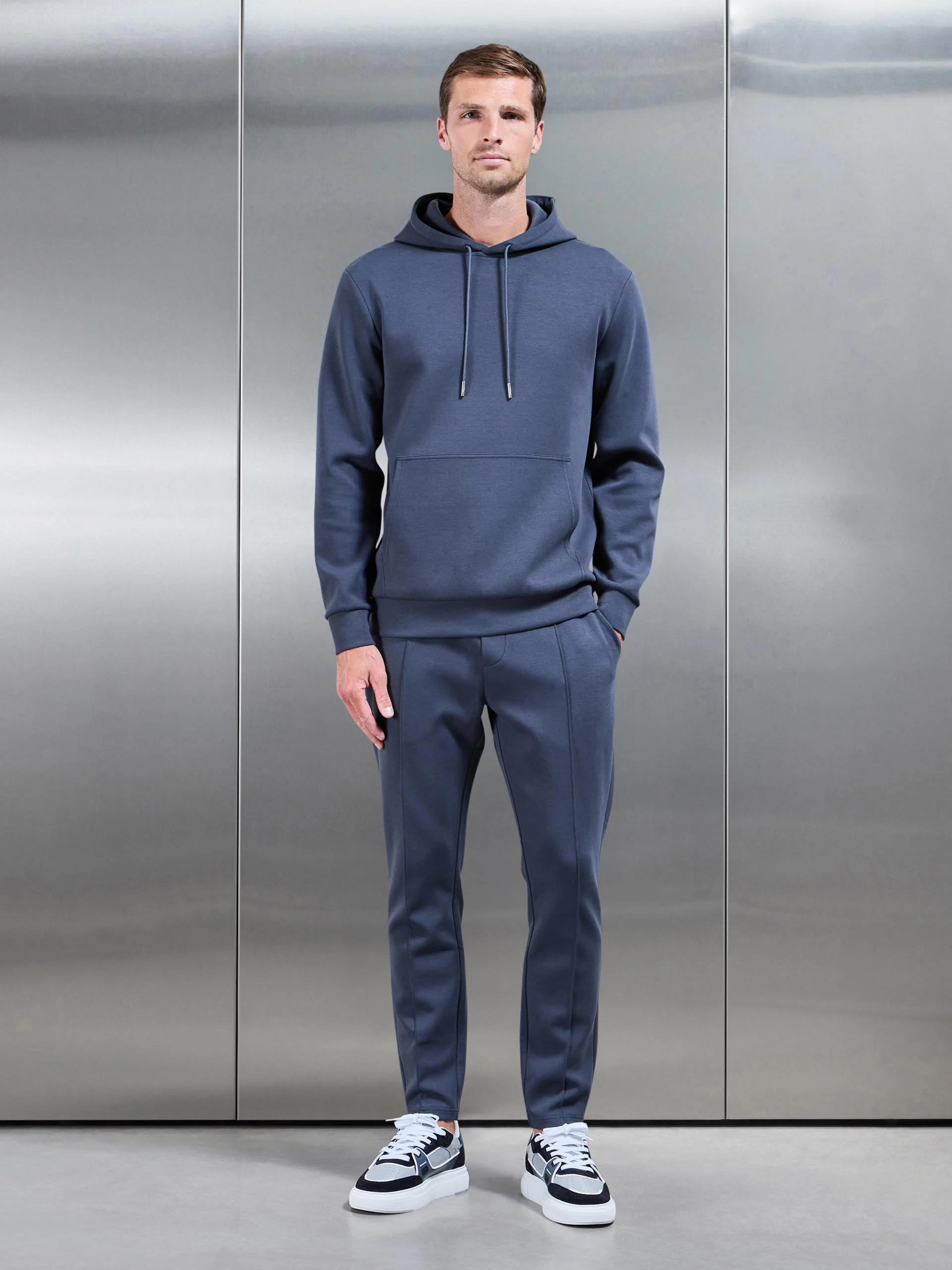 Interlock Jersey Tapered Jogger in Slate Blue - Image 3