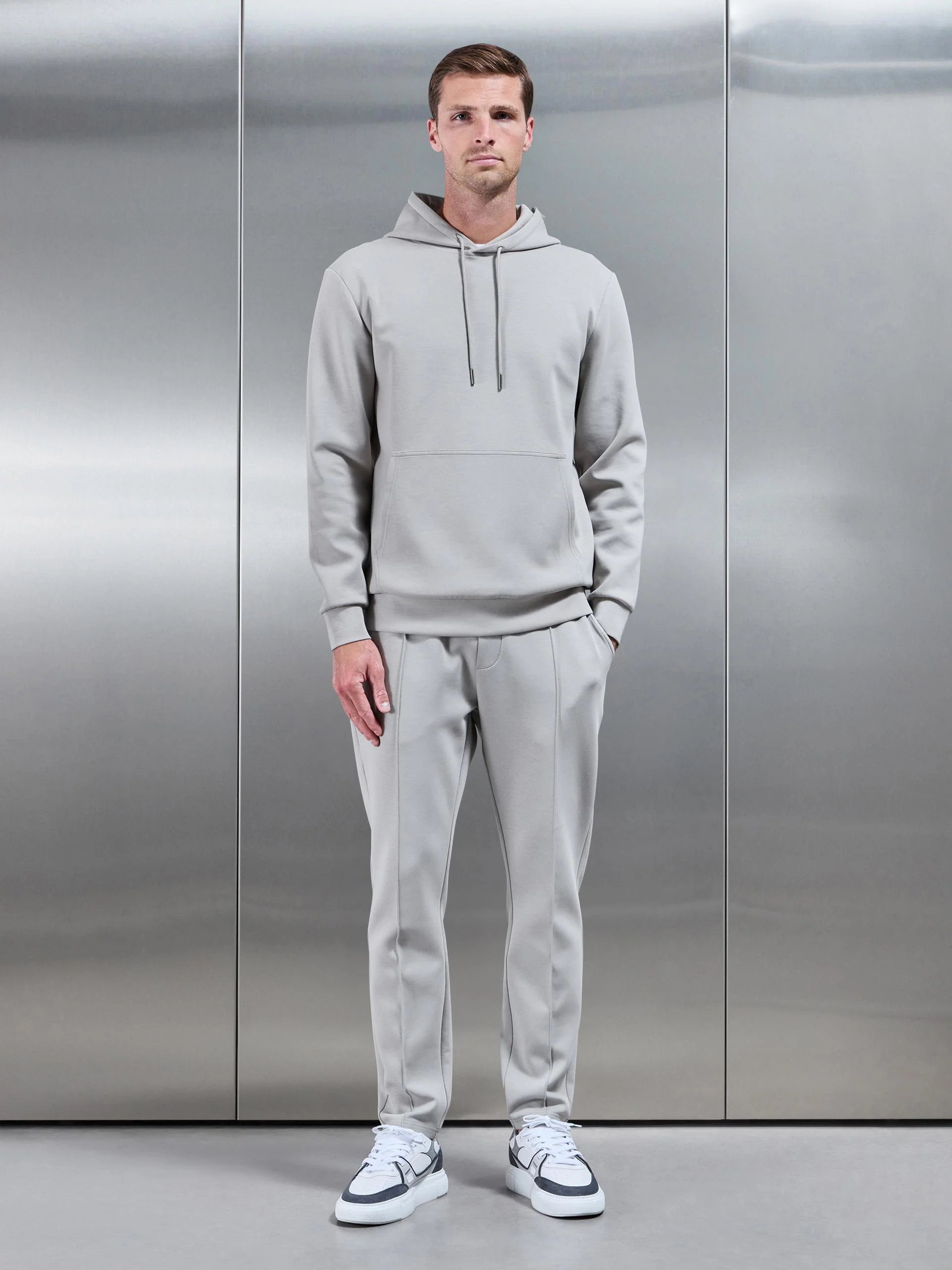 Interlock Jersey Tapered Jogger in Stone - Image 2