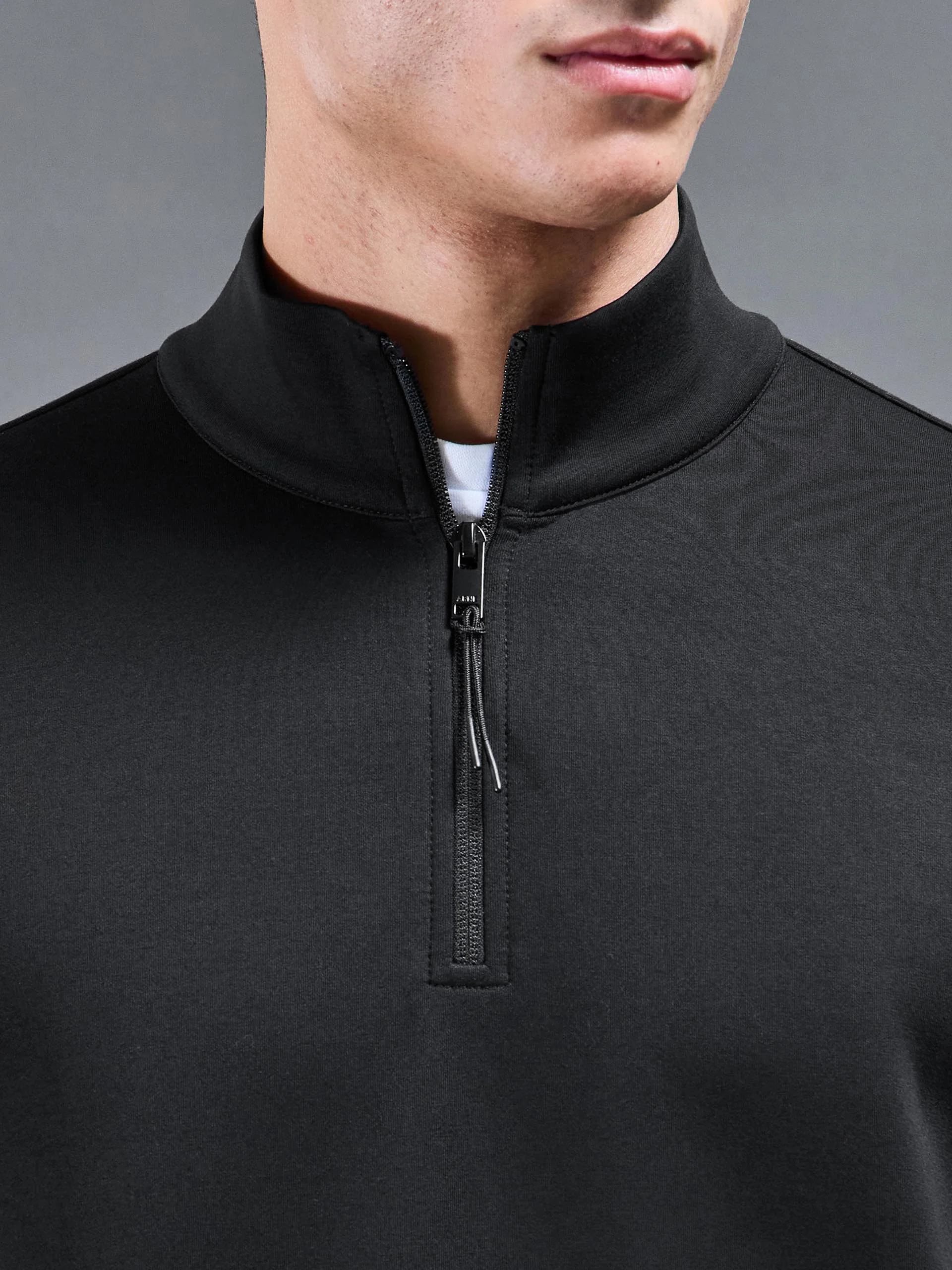 Interlock Jersey Technical Half Zip in Black - Image 6