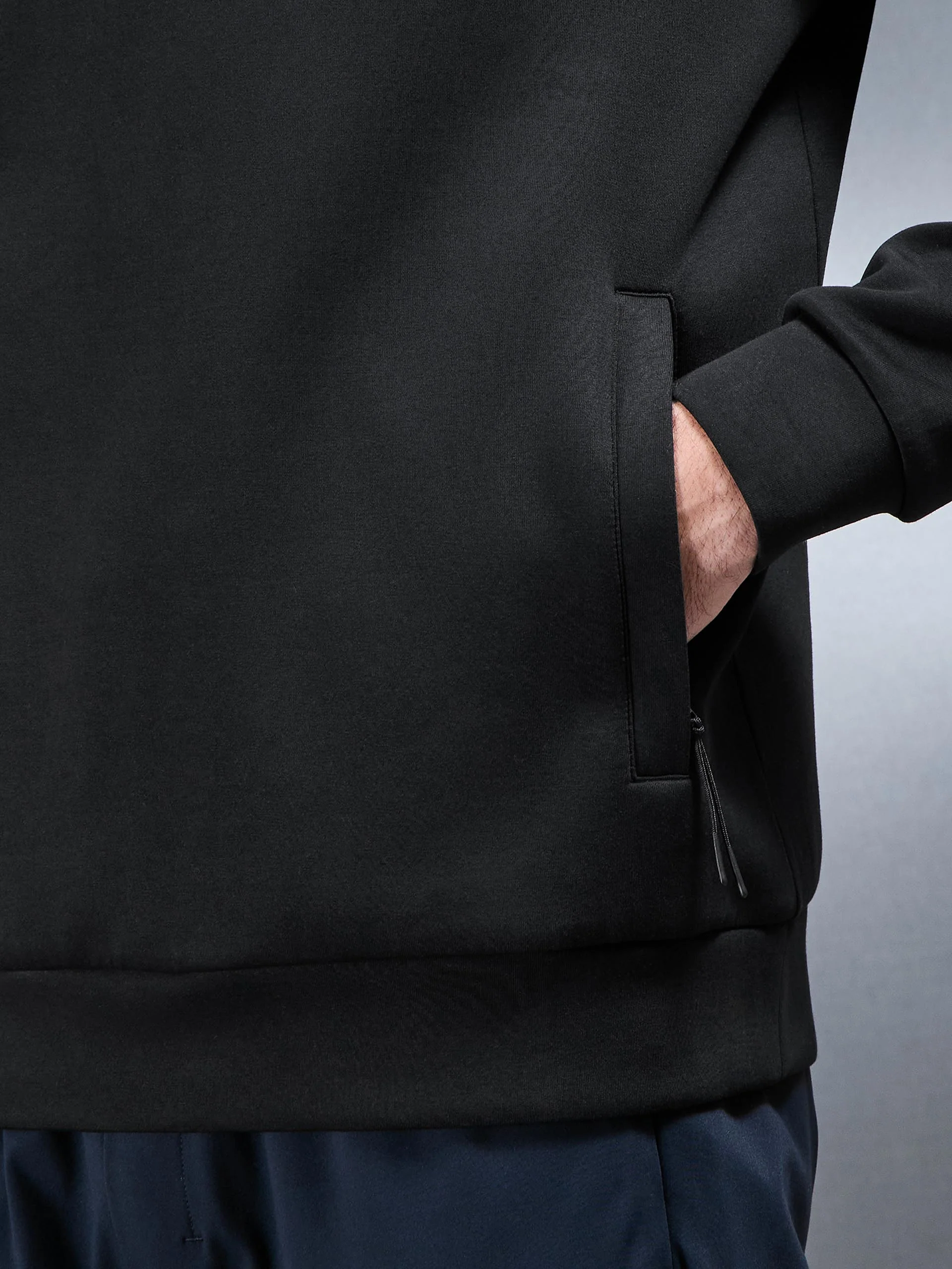 Interlock Jersey Technical Half Zip in Black - Image 7