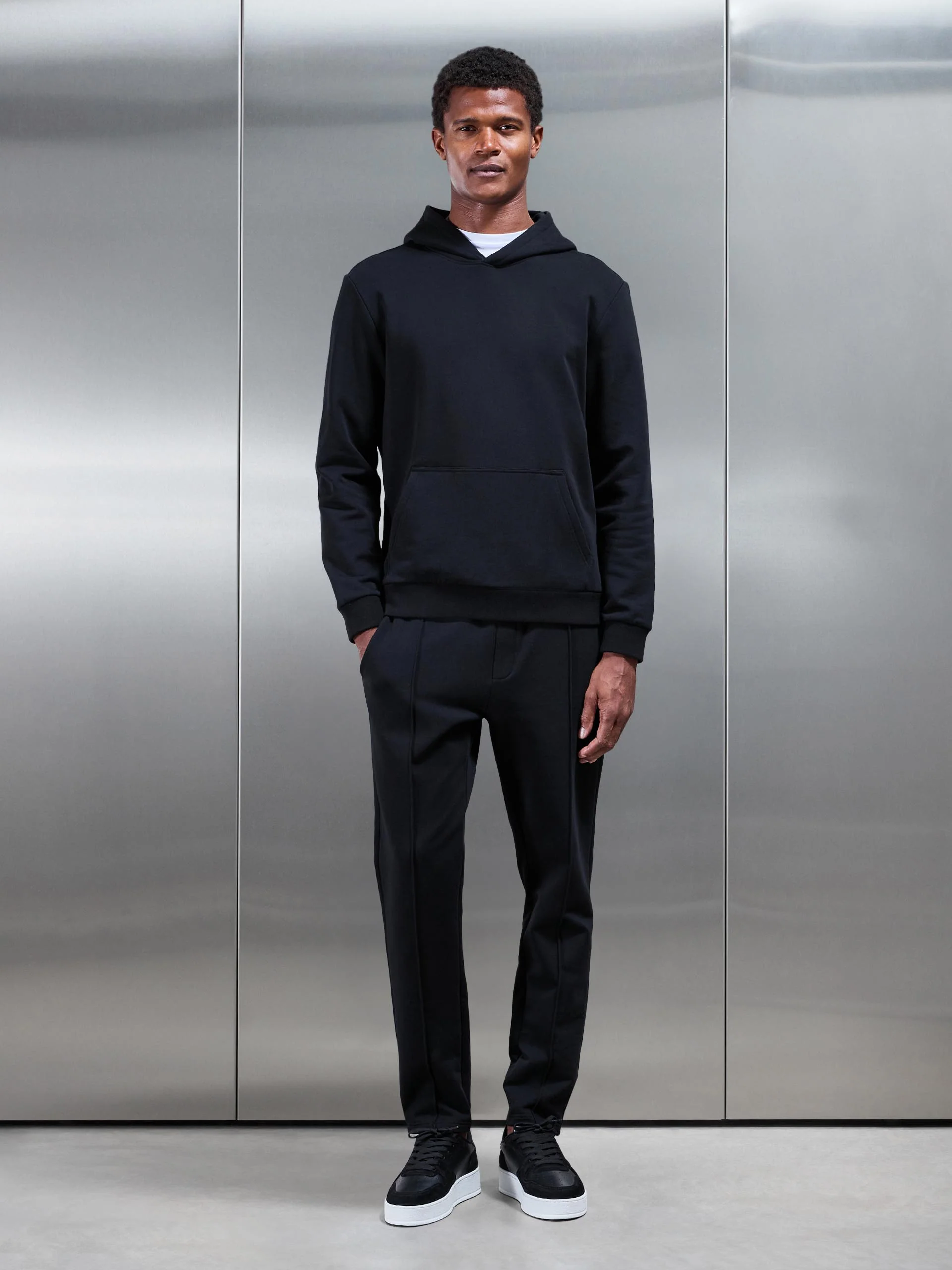 Jersey Hoodie In Black - Image 2