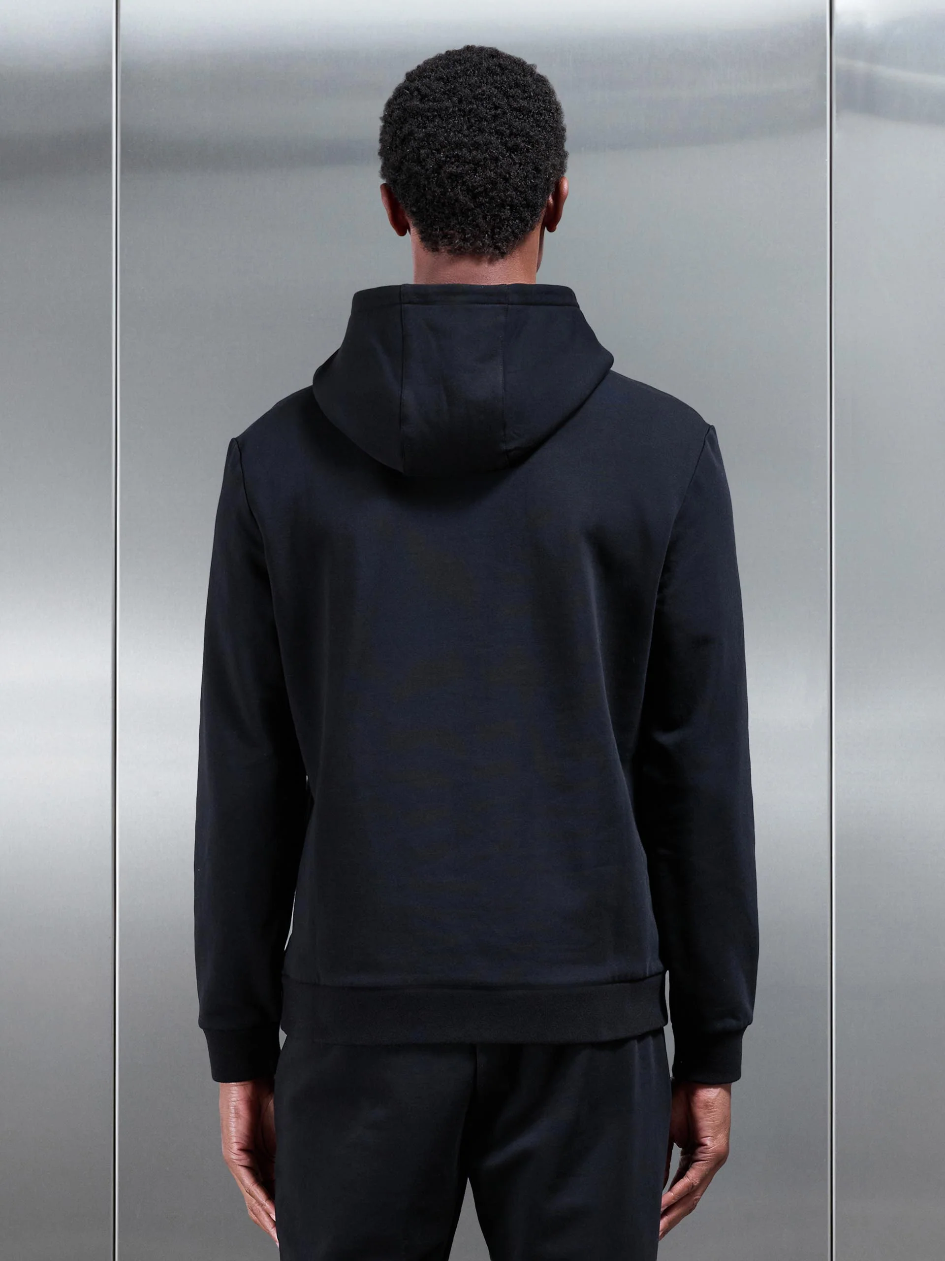 Jersey Hoodie In Black - Image 3