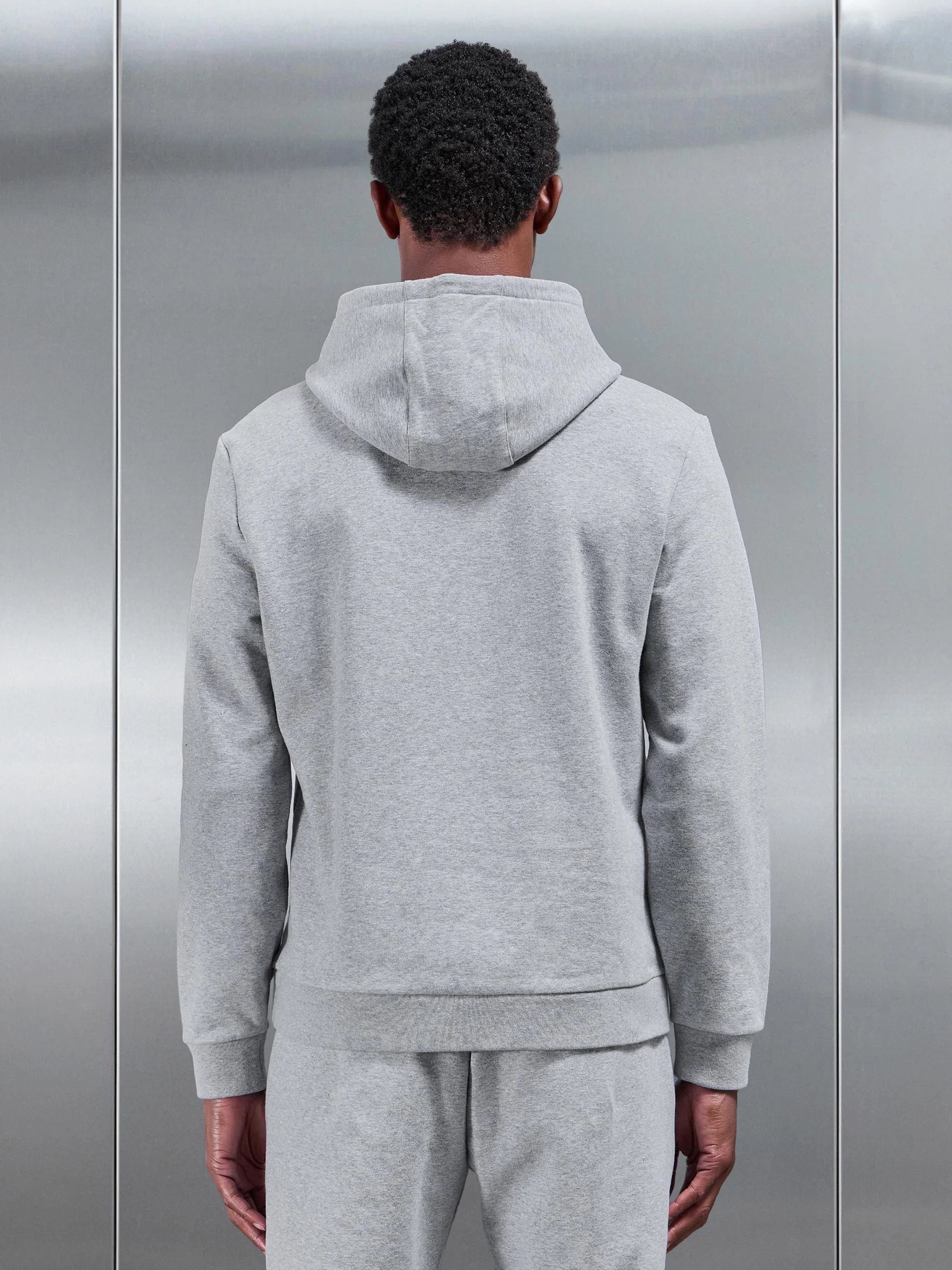 Jersey Hoodie in Marl Grey - Image 3