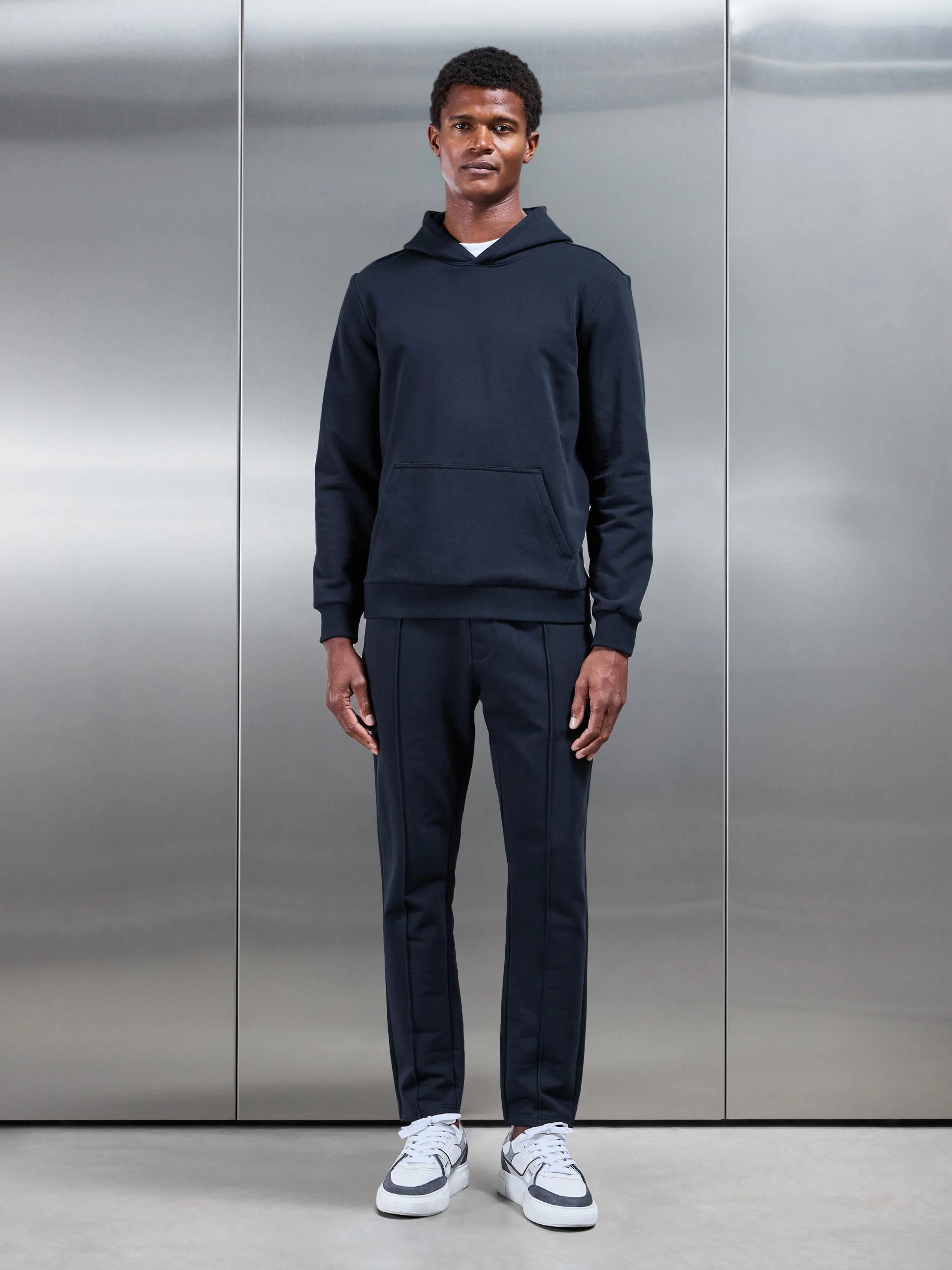 Jersey Hoodie In Navy - Image 2