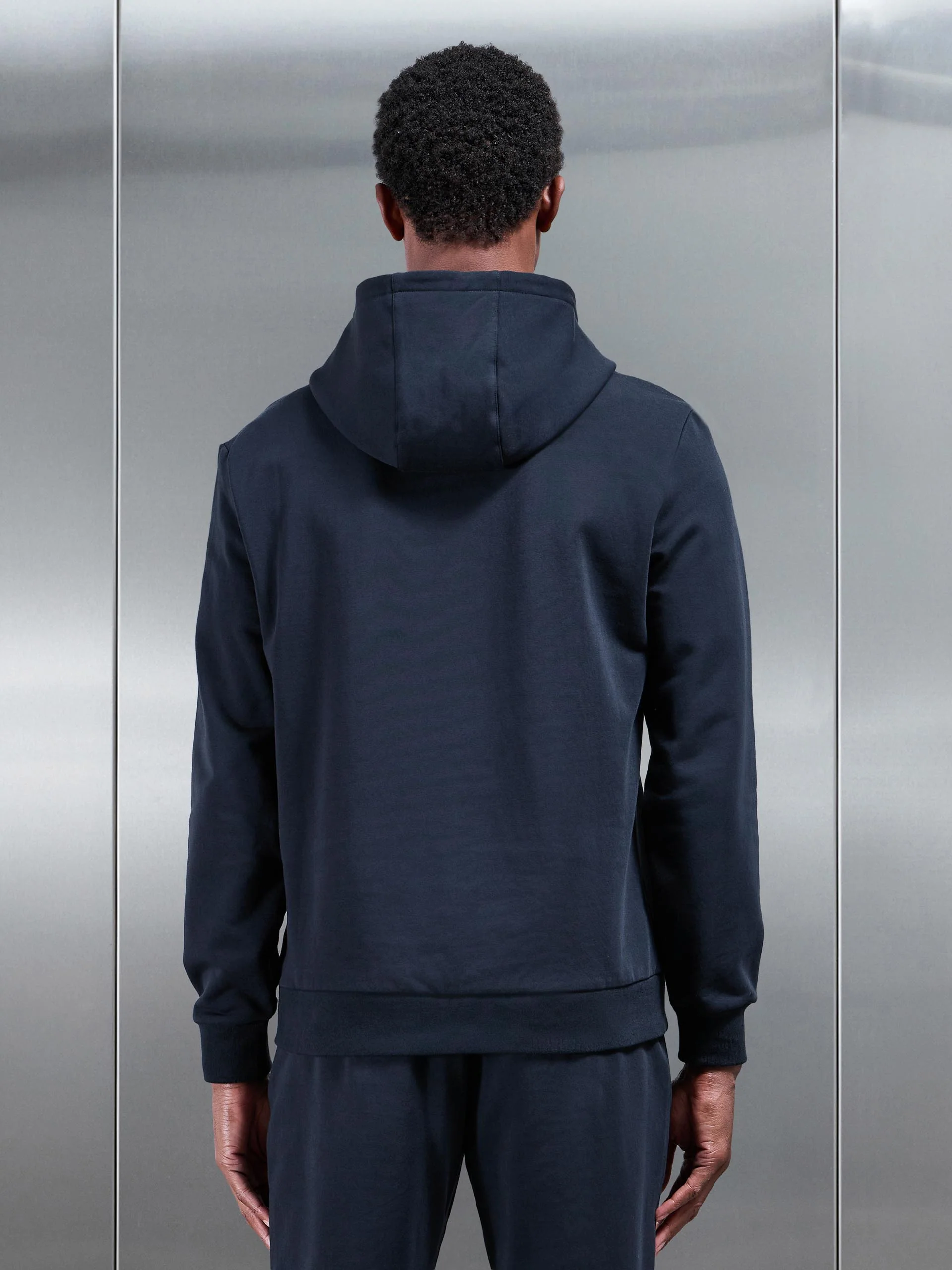 Jersey Hoodie In Navy - Image 3