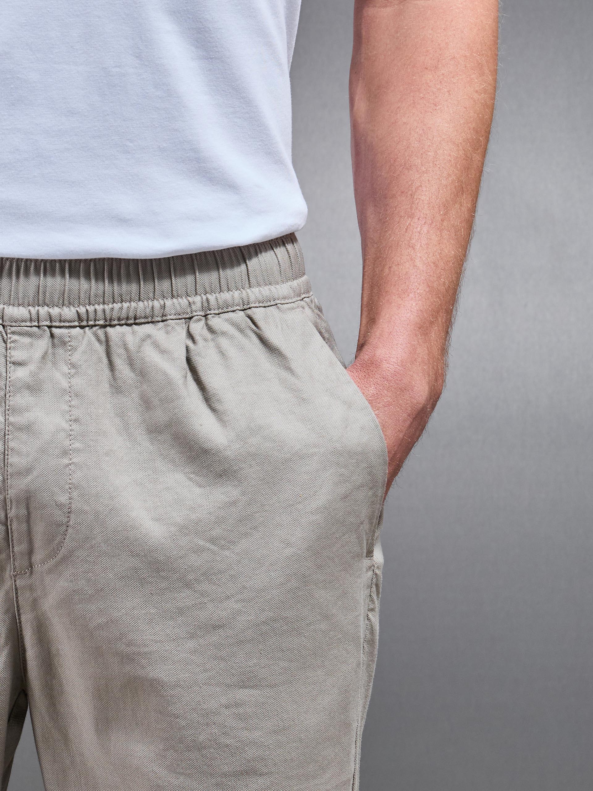 Linen Drawstring Trouser in Light Sage - Image 5