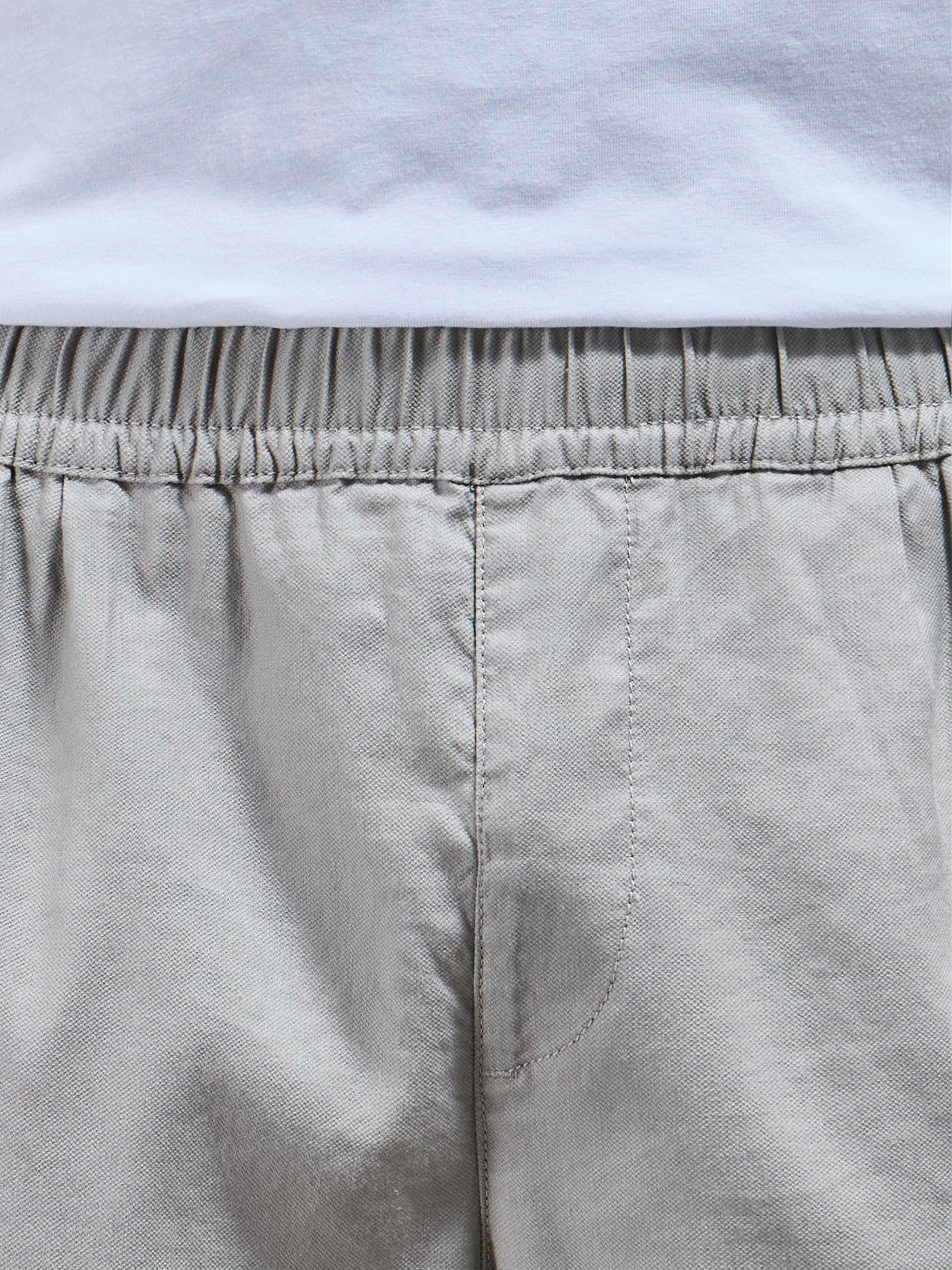 Linen Drawstring Trouser in Stone - Image 4