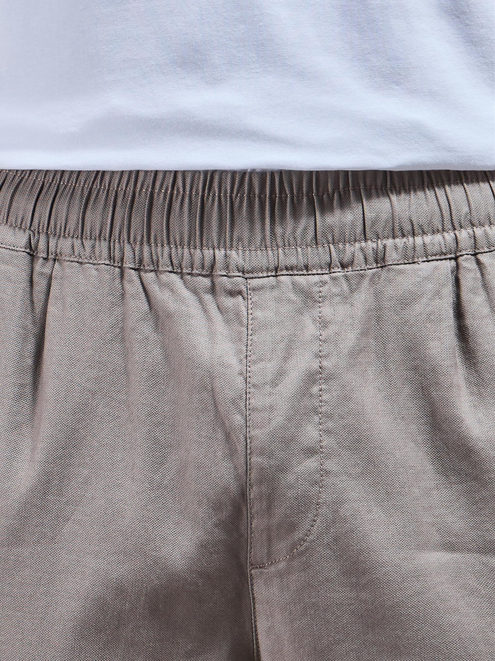 Linen Drawstring Trouser in Taupe - Image 4