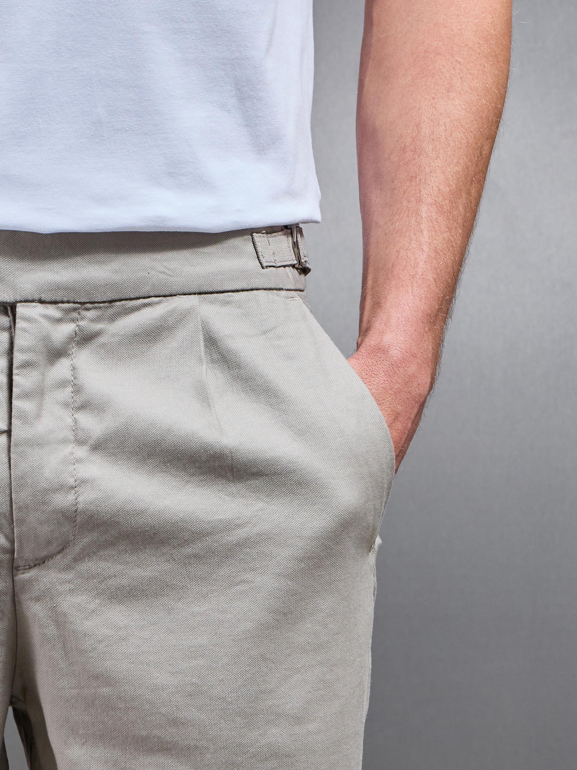 Linen Tailored Short in Light Sage - Image 5