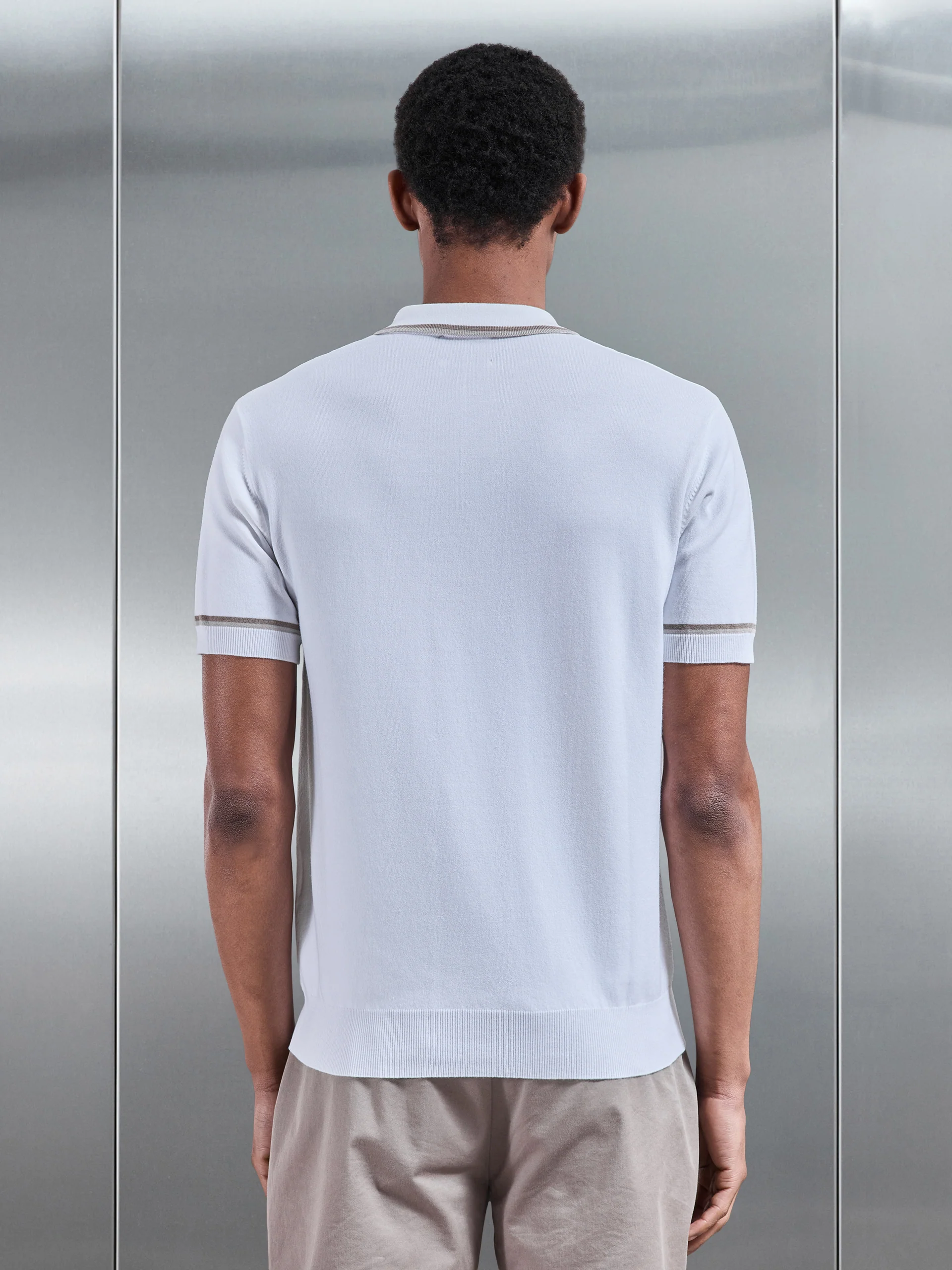 Loro Tipped Polo Shirt in White - Image 3