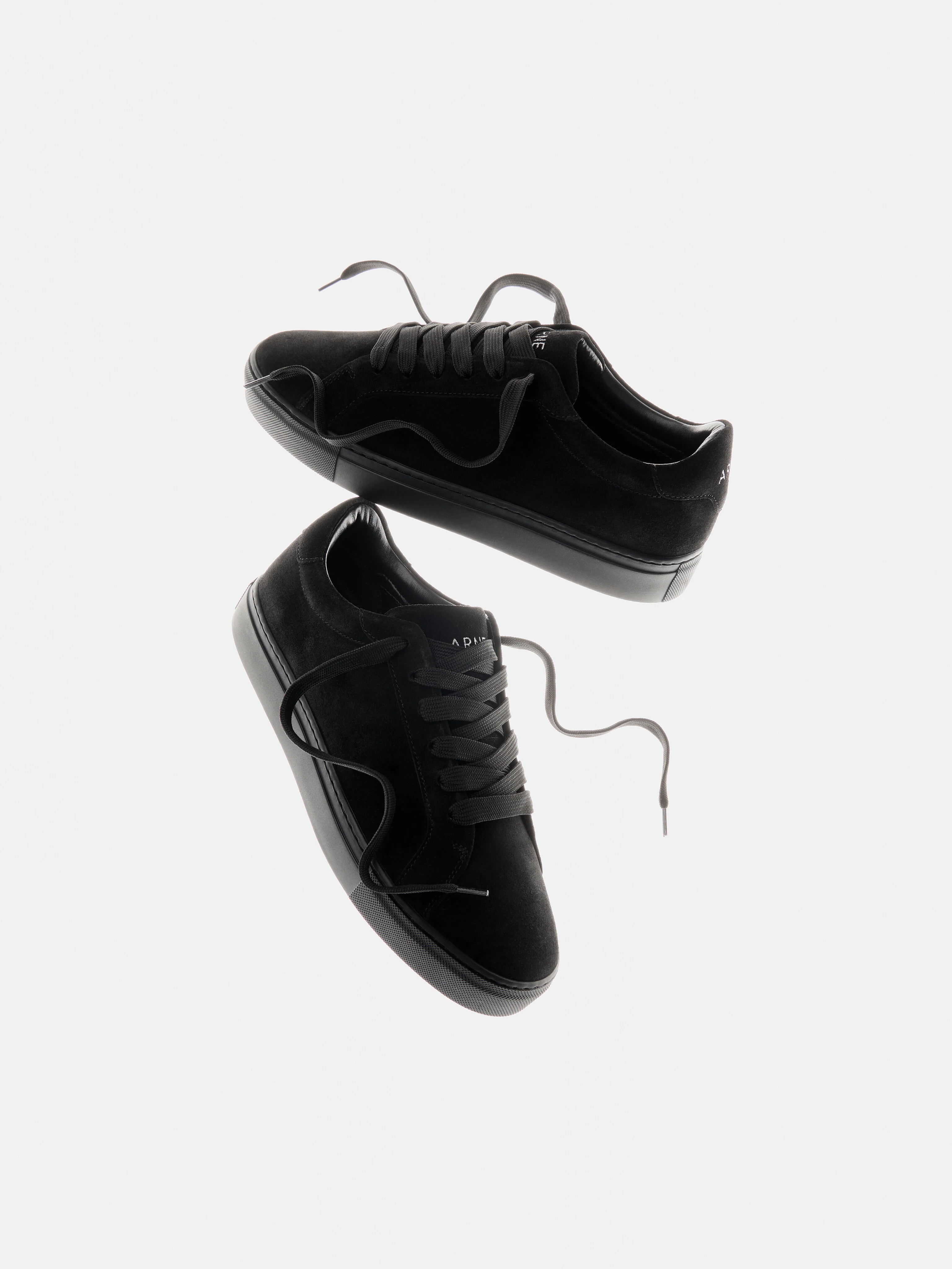 Low Essential Suede Trainer in Triple Black - Image 2