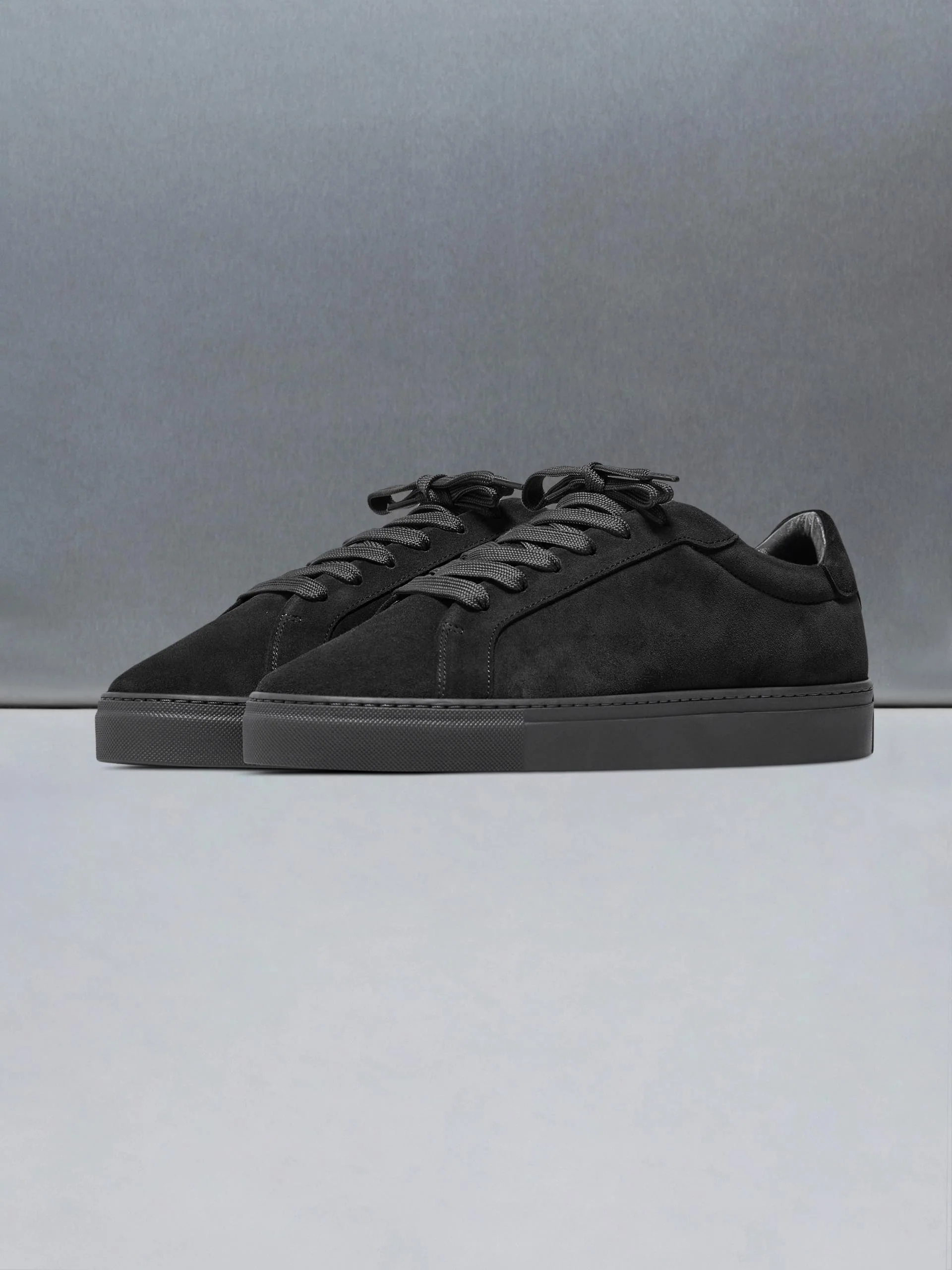 Low Essential Suede Trainer in Triple Black - Image 3