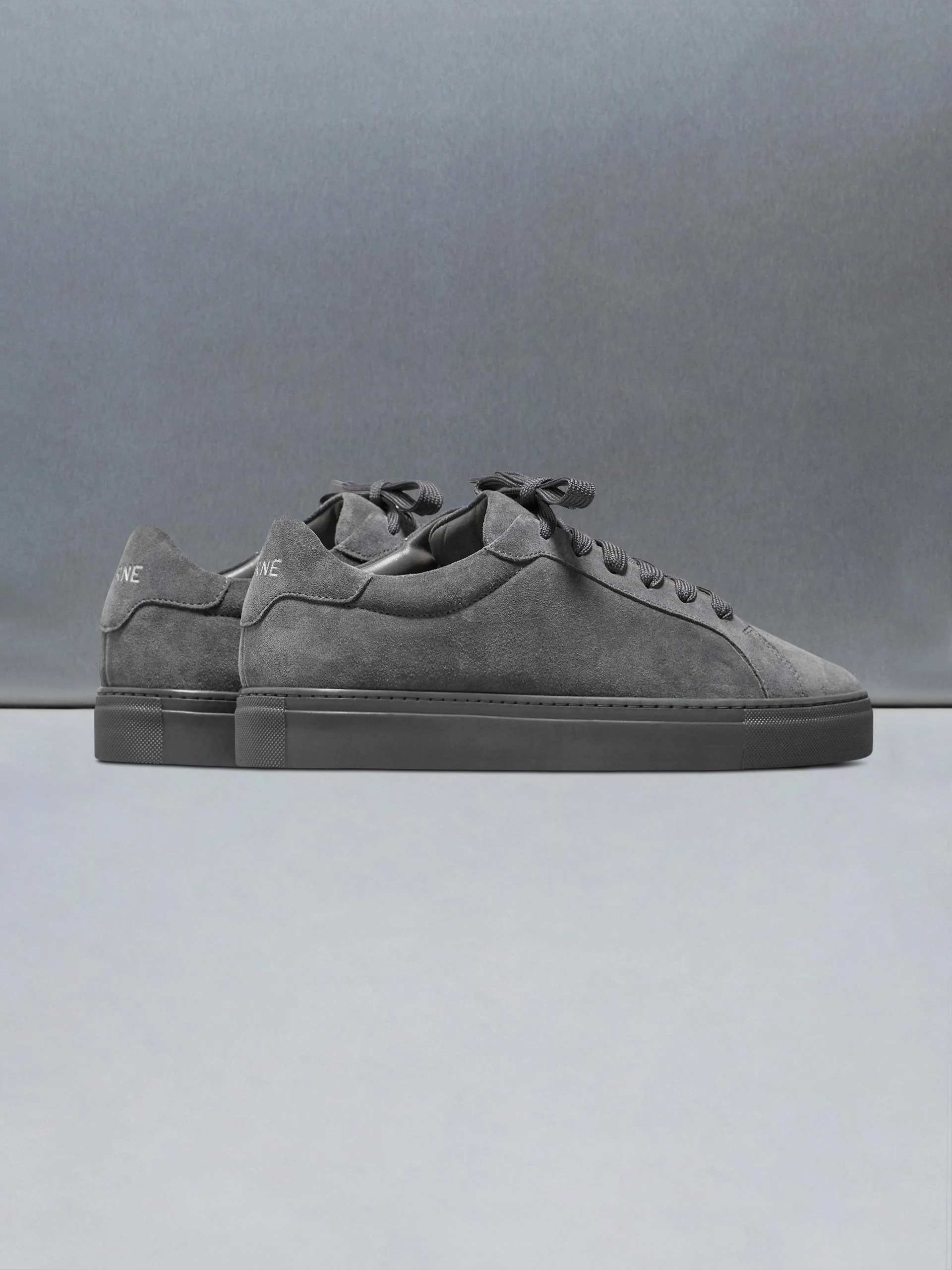 Low Essential Suede Trainer in Triple Charcoal - Image 4
