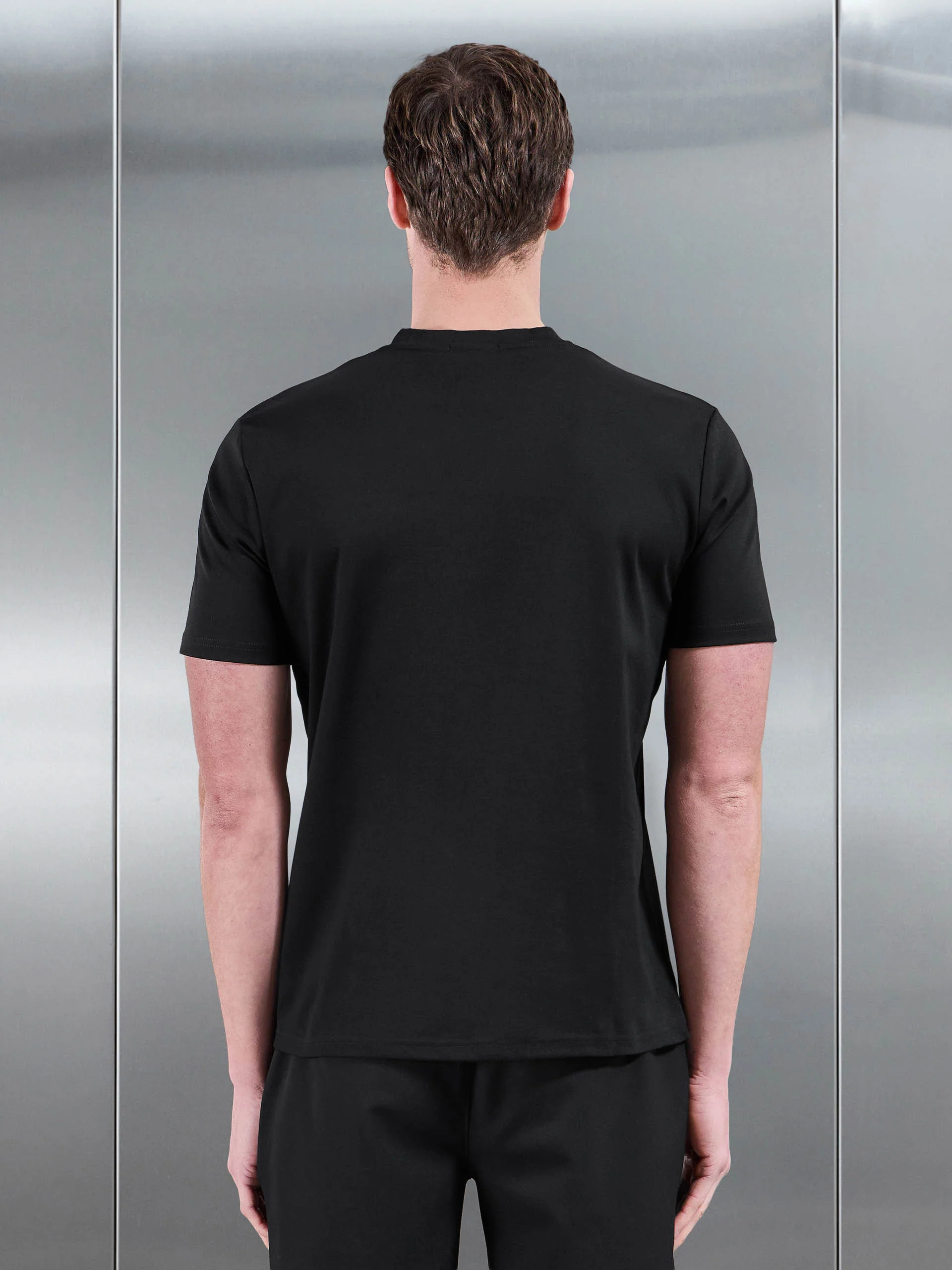 Mercerised Interlock T-Shirt in Black - Image 3