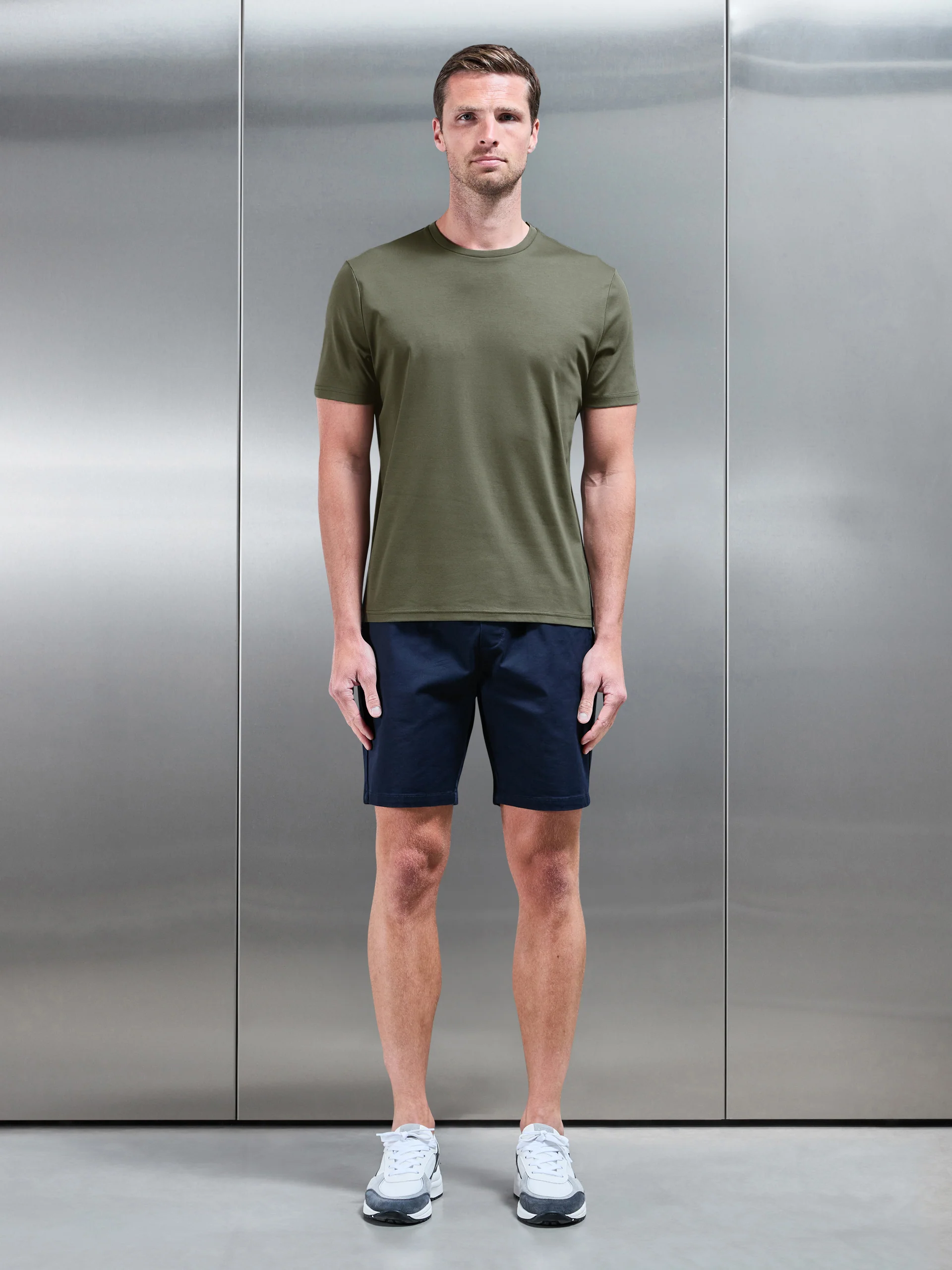 Mercerised Interlock T-Shirt in Sage - Image 2