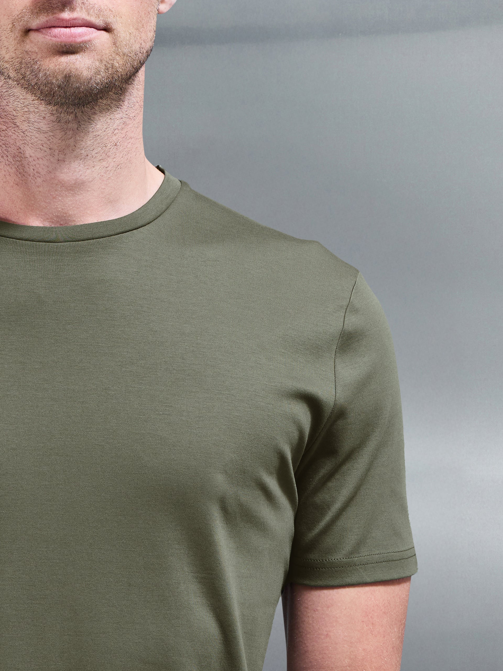 Mercerised Interlock T-Shirt in Sage - Image 3