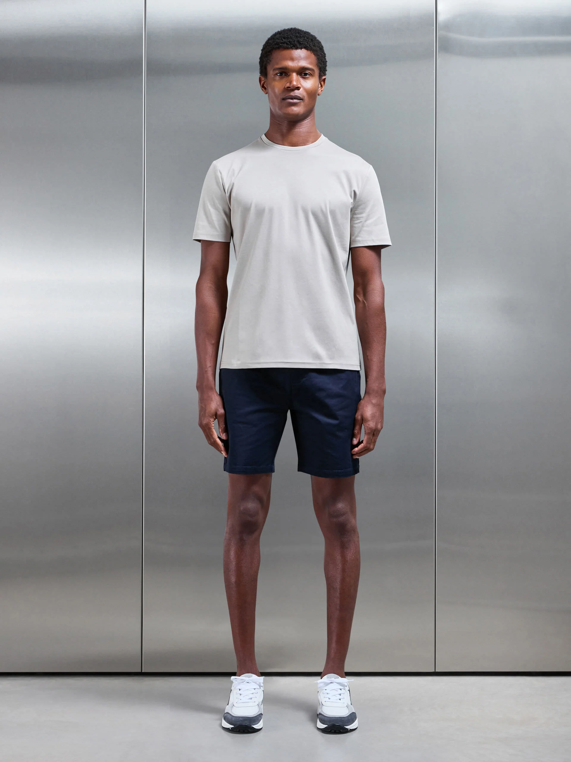 Mercerised Interlock T-Shirt in Stone - Image 2