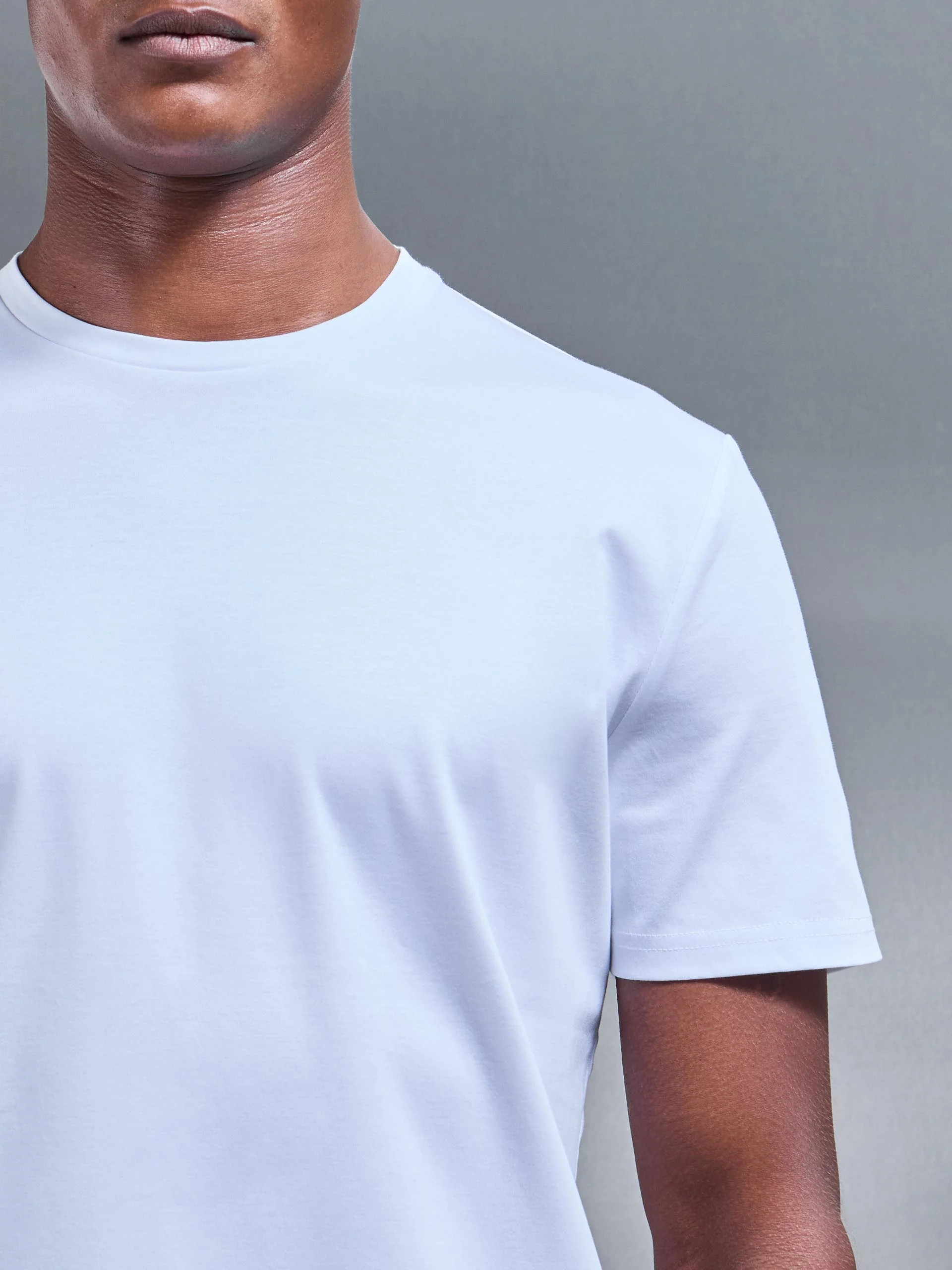 Mercerised Interlock T-Shirt in White - Image 3