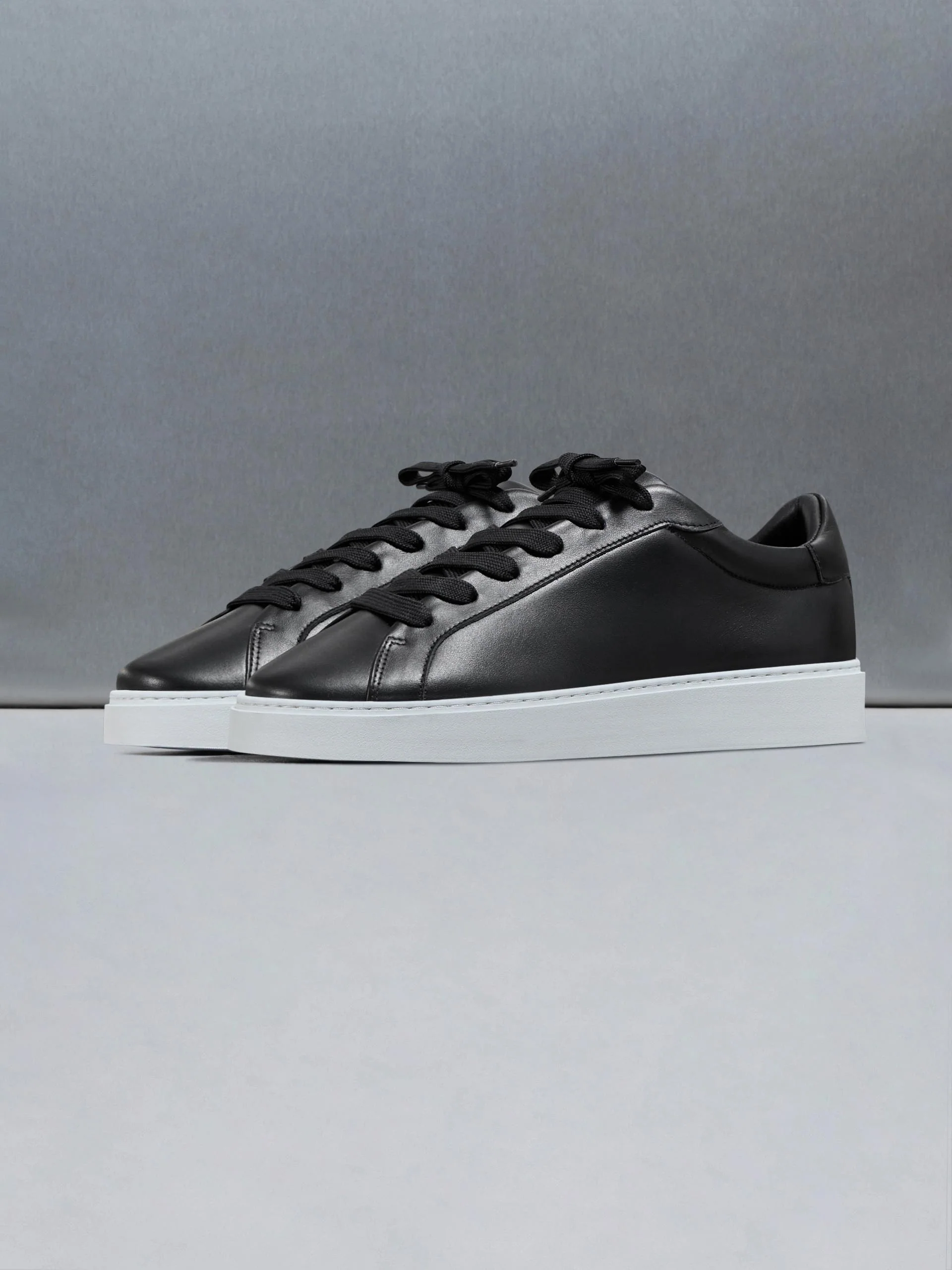 Mid Essential Leather Trainer in Black - Image 3
