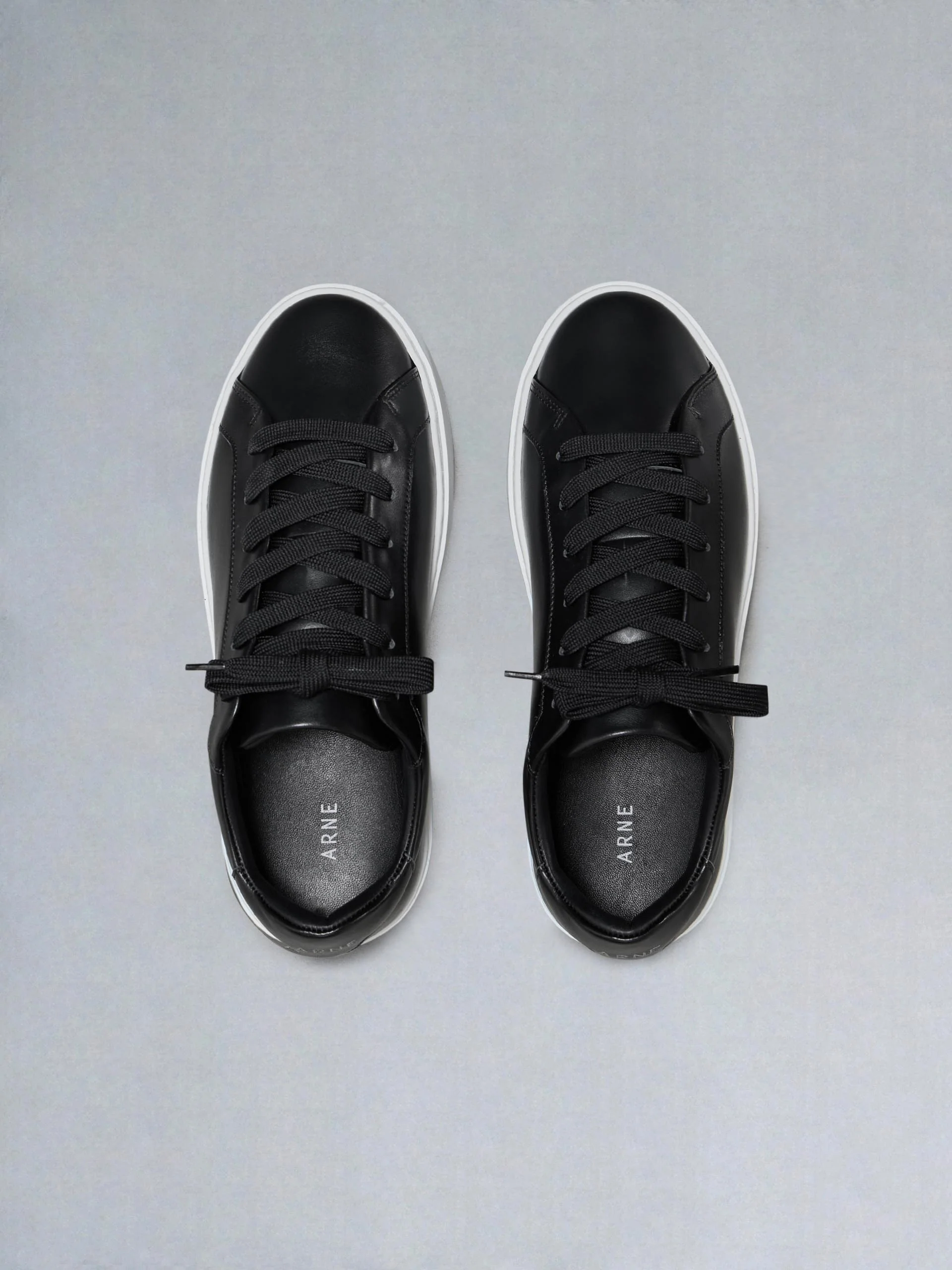 Mid Essential Leather Trainer in Black - Image 5