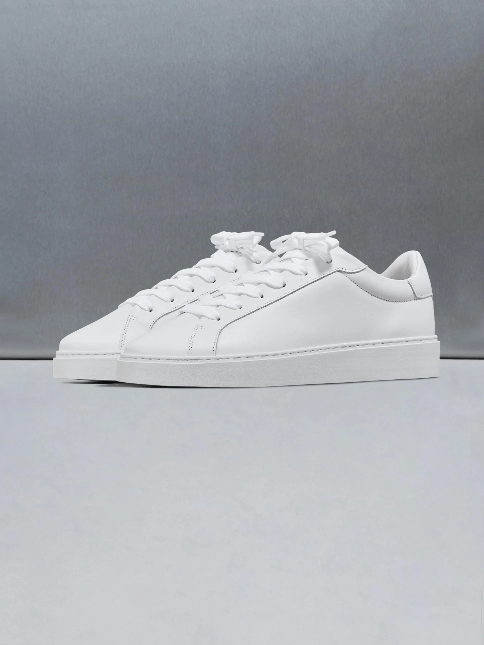 Mid Essential Leather Trainer in White - Image 3