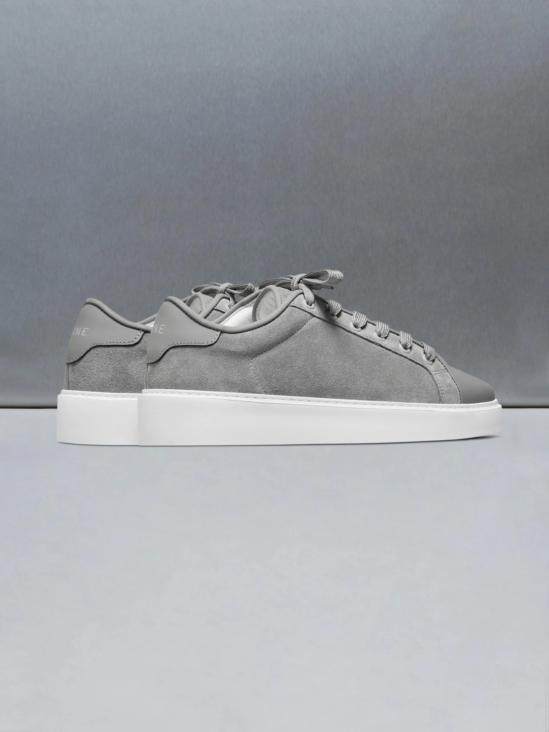 Mid Leather Toe Cap Trainer in Grey - Image 4