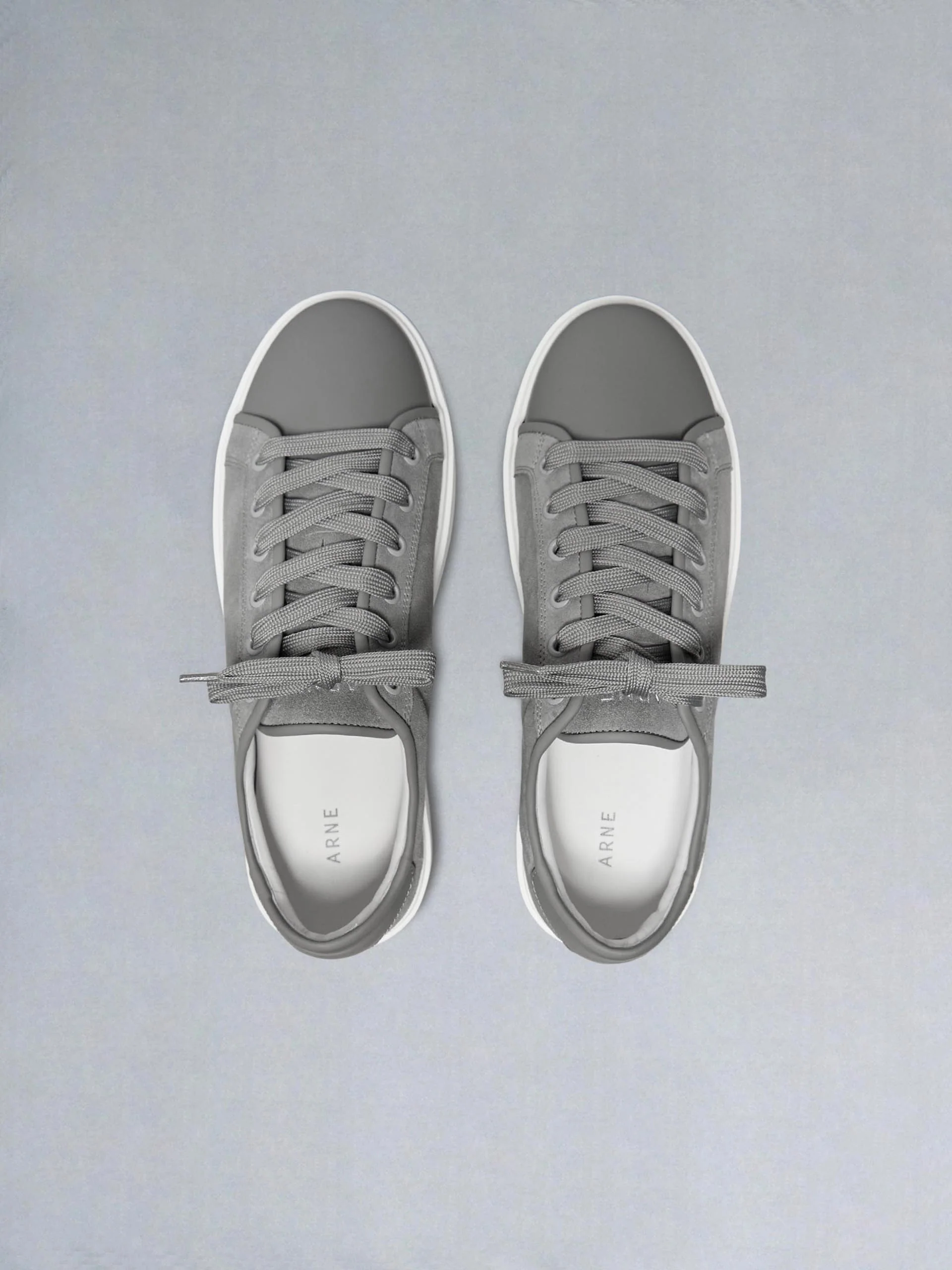 Mid Leather Toe Cap Trainer in Grey - Image 5