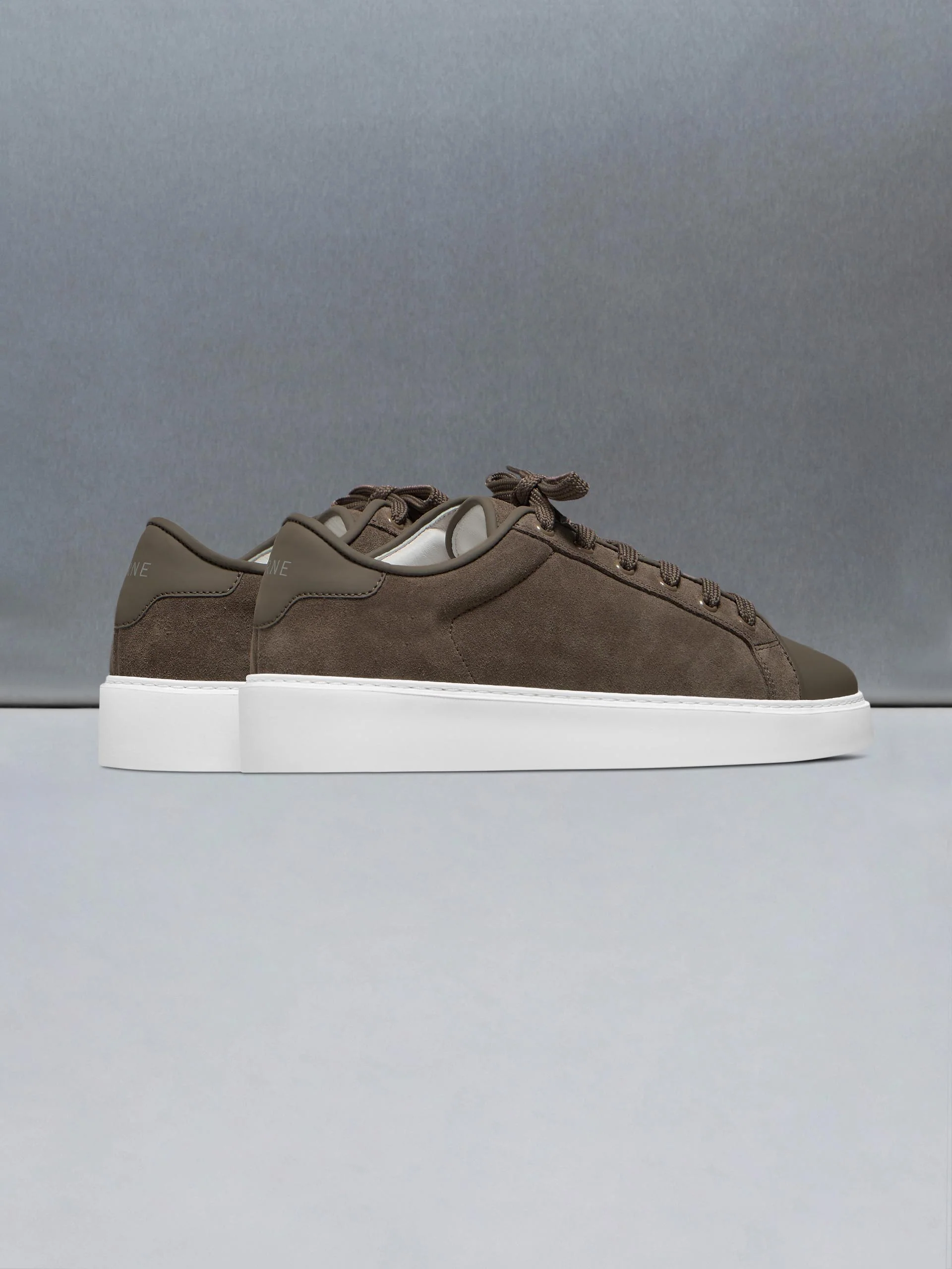 Mid Leather Toe Cap Trainer in Taupe - Image 4