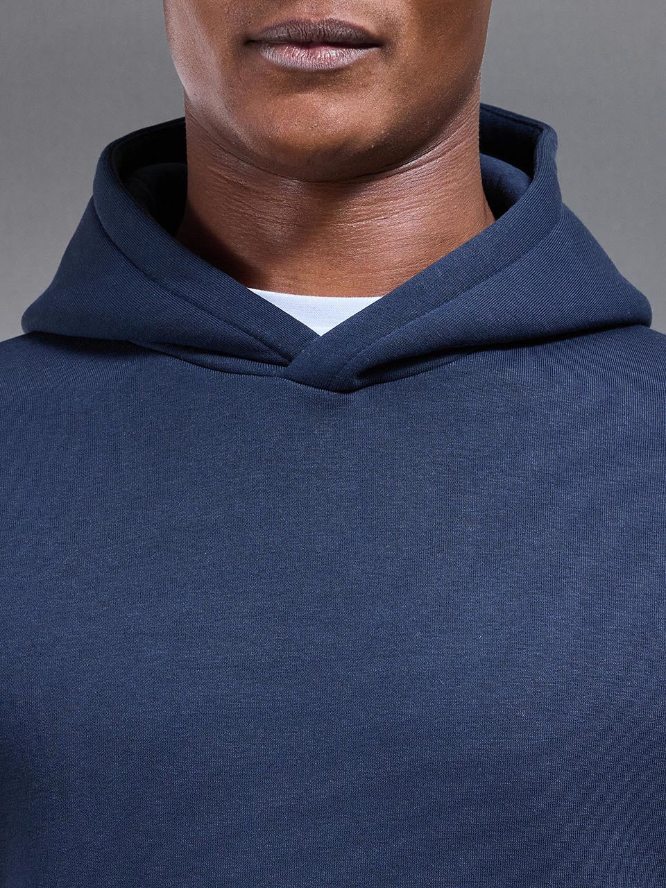 Neoprene Relaxed Fit Hoodie in Navy - Image 4