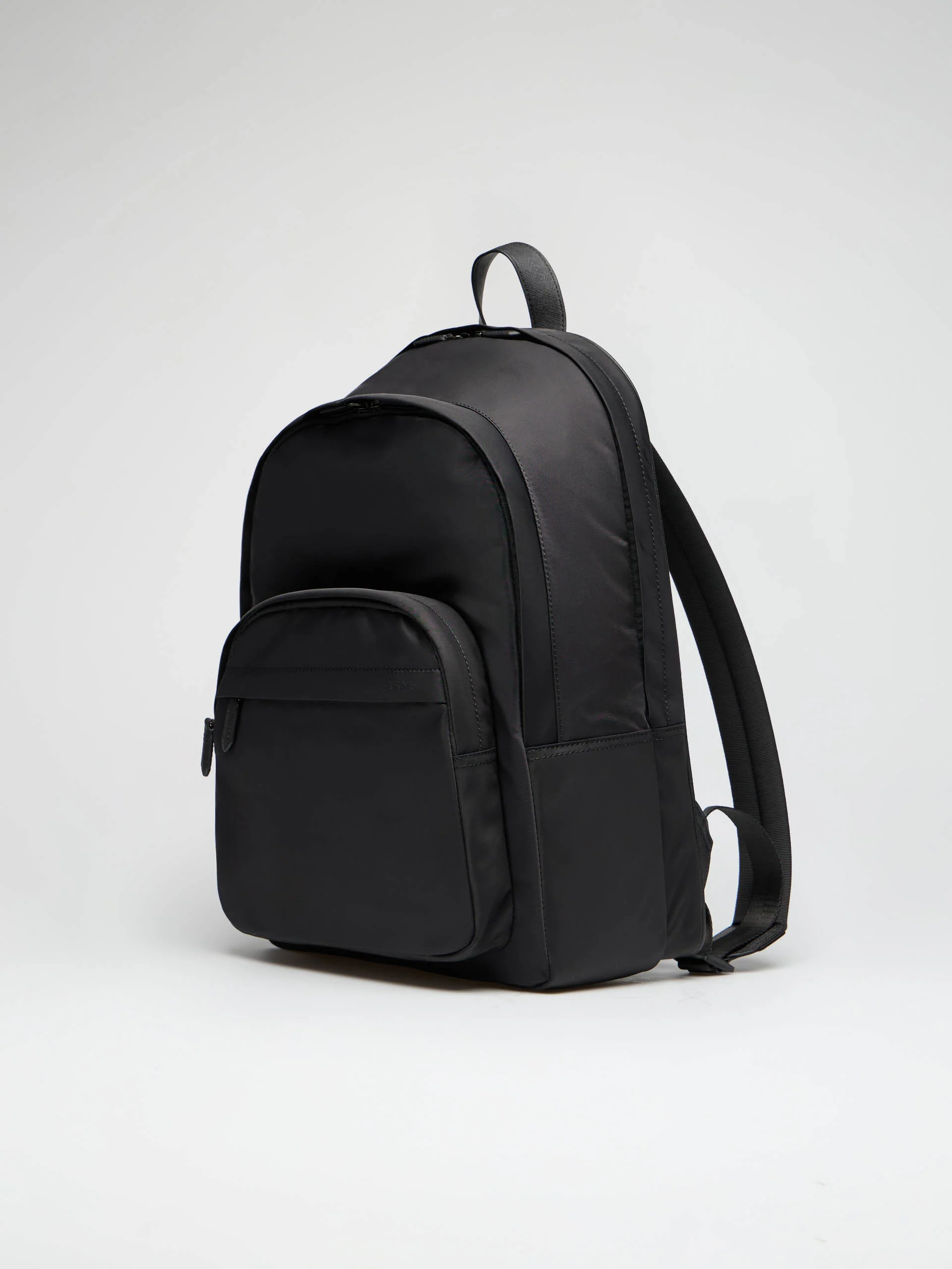 Nylon Compartment Backpack in Black - Image 2