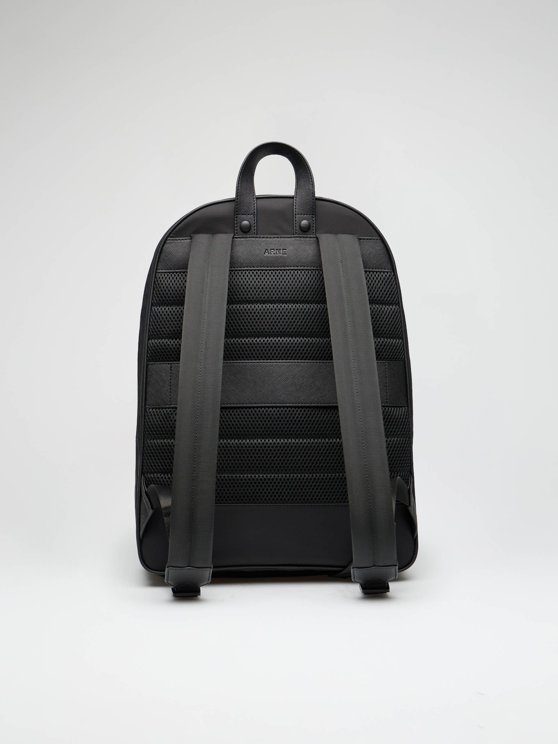 Nylon Compartment Backpack in Black - Image 3