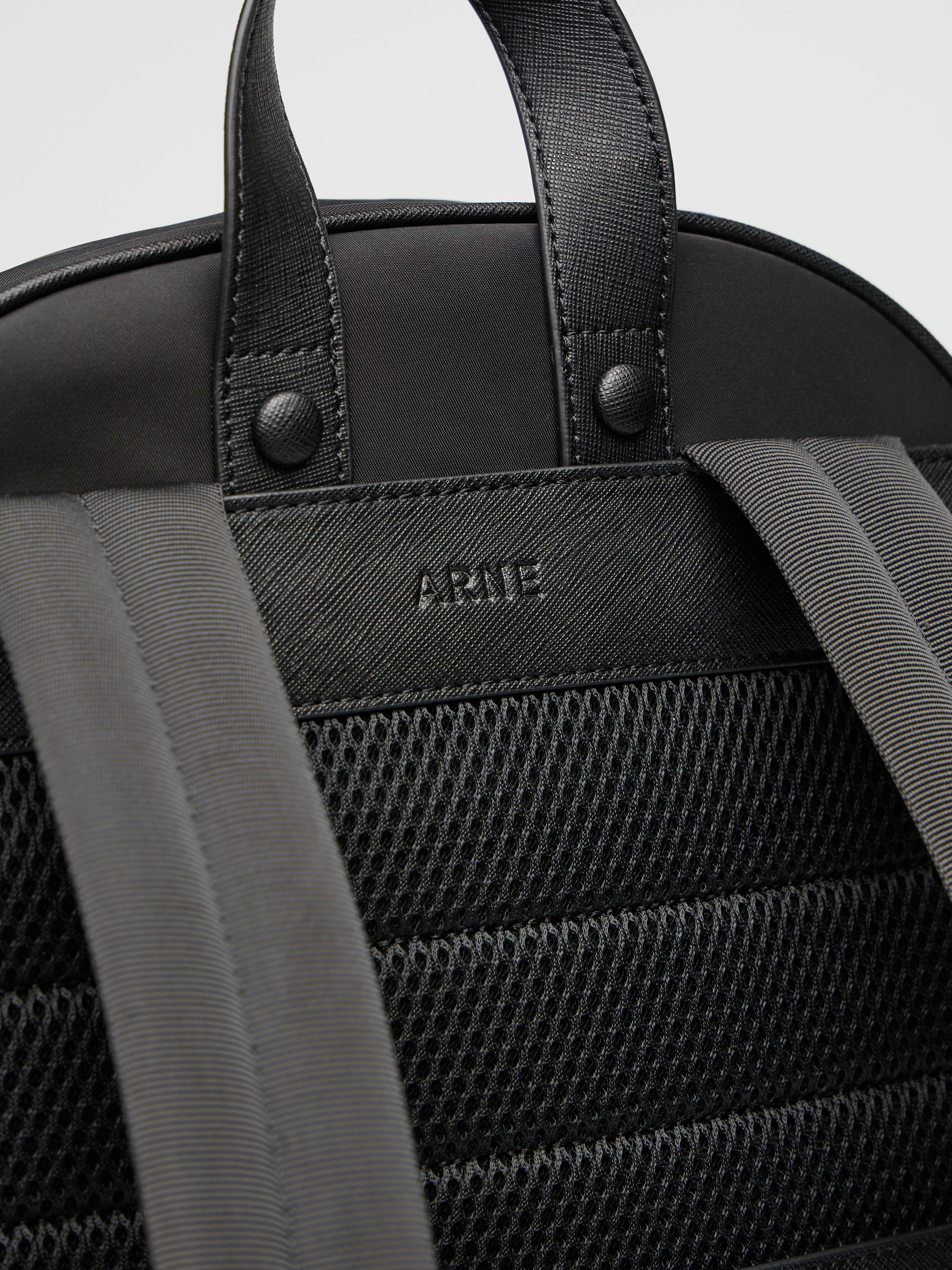 Nylon Compartment Backpack in Black - Image 5