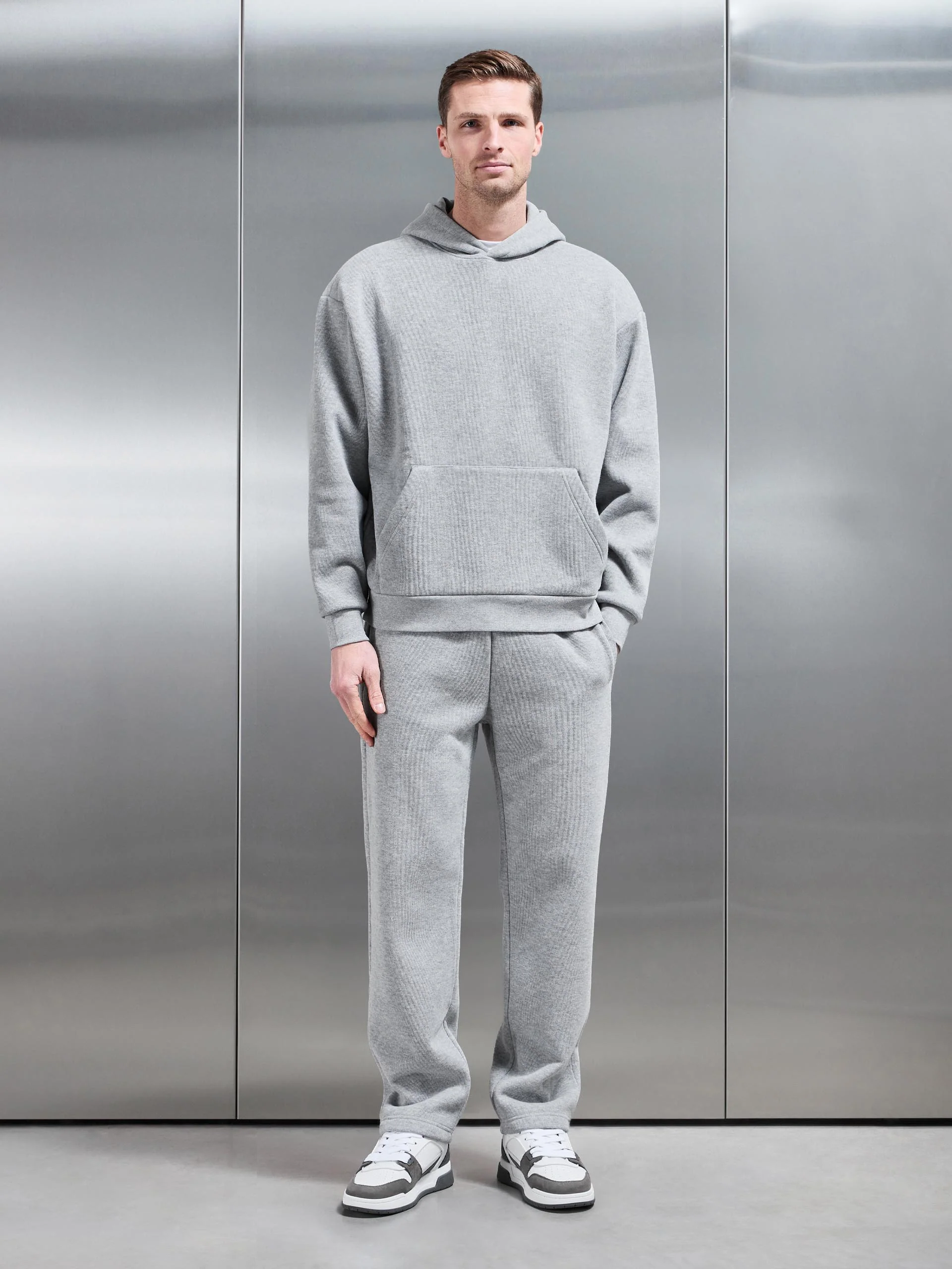 Oversized Hoodie in Marl Grey - Image 2