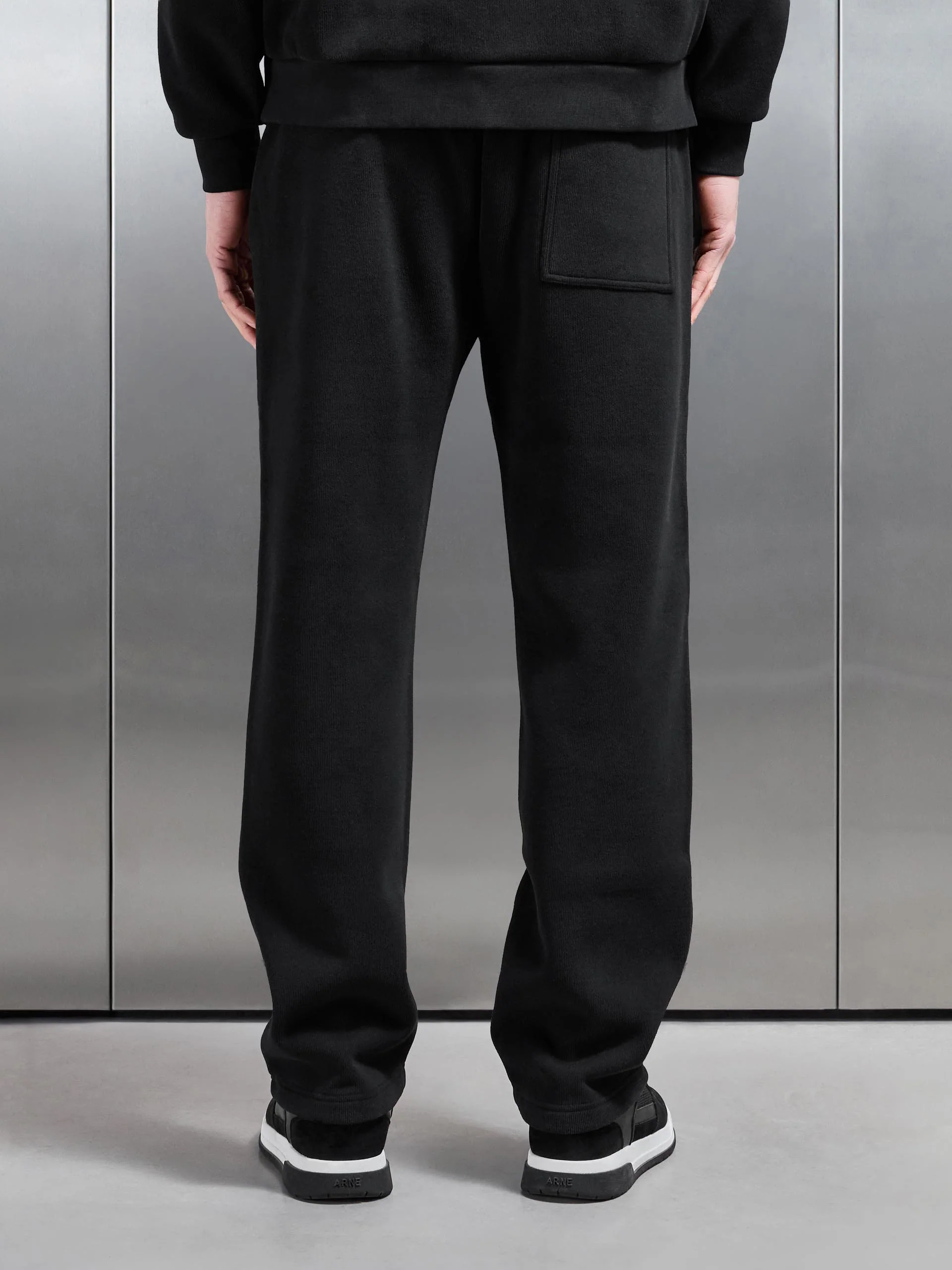 Oversized Open Hem Jogger in Black - Image 3