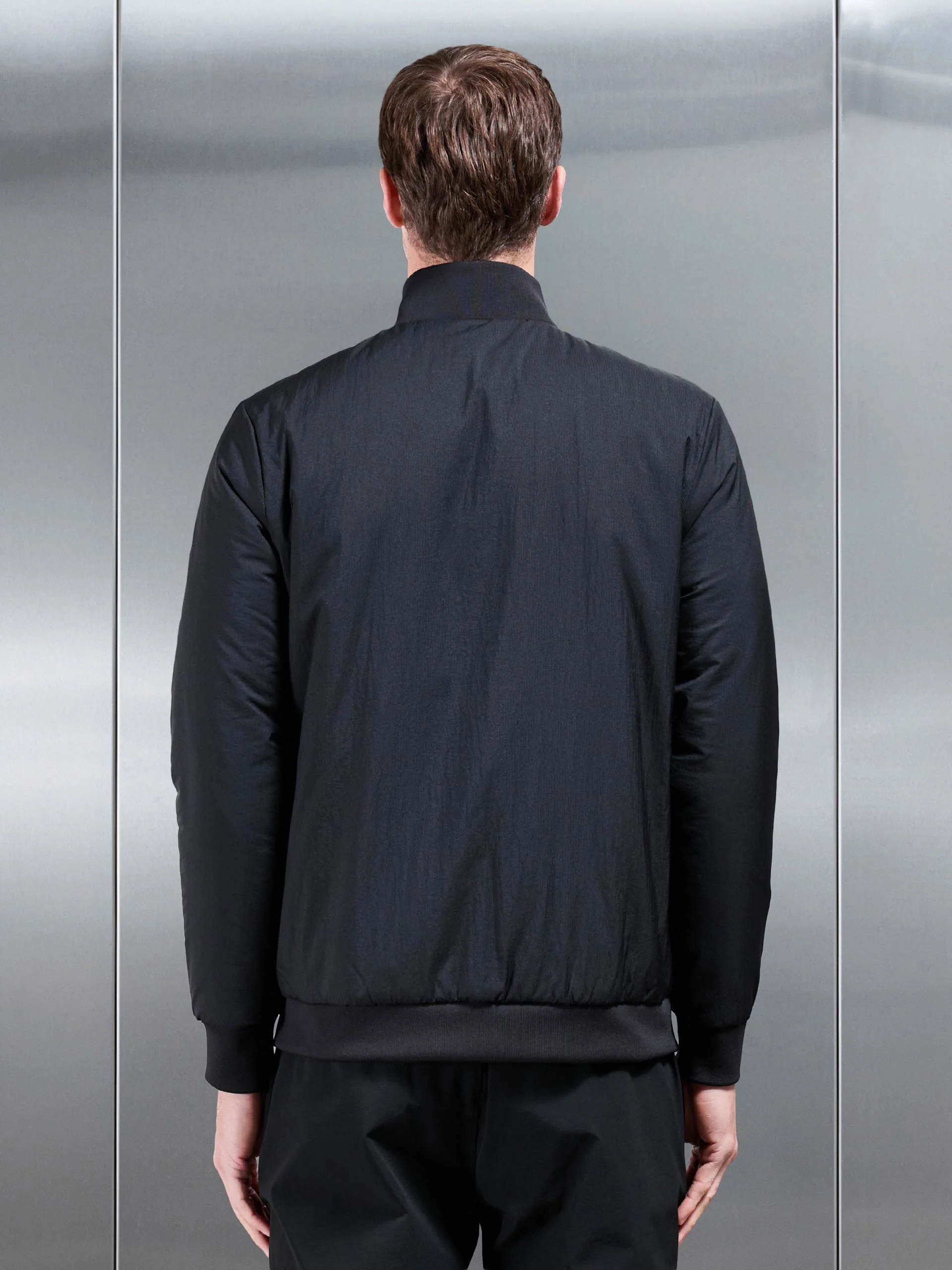 Padded Shell Funnel Neck Jacket in Black - Image 3